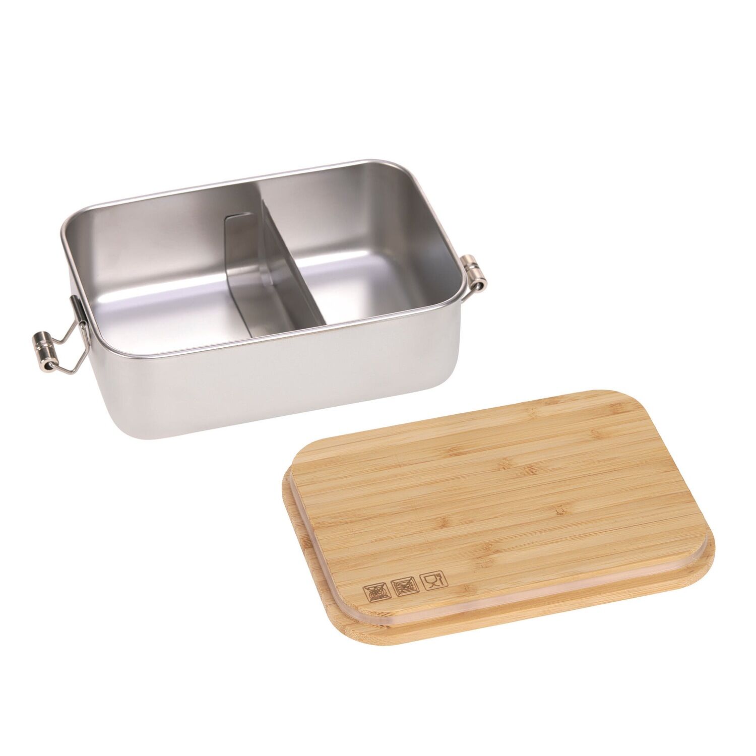 Lässig Brotdose Kinder - Edelstahl Lunchbox, Bamboo Nature