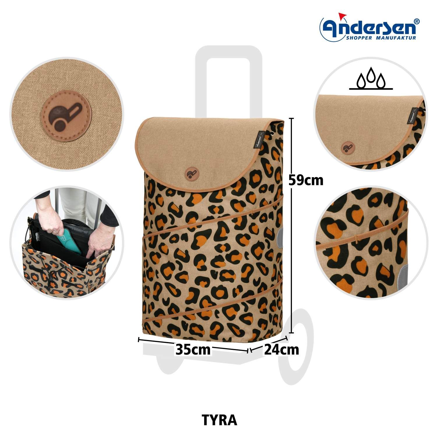Andersen Einkaufstrolley Tasche Tyra leo