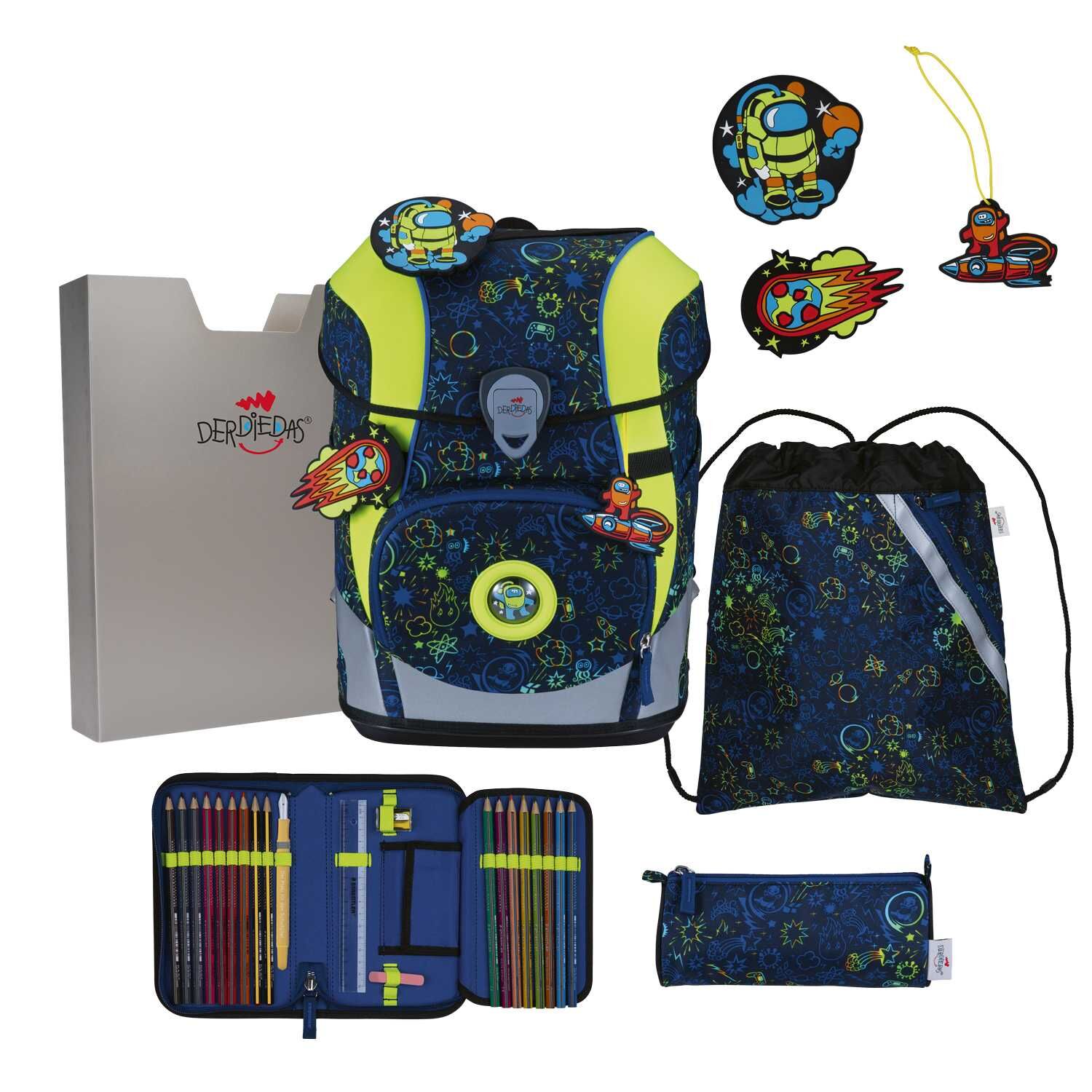 DerDieDas ErgoFlex Tiny Neon Crazy Schulranzenset 5-teilig