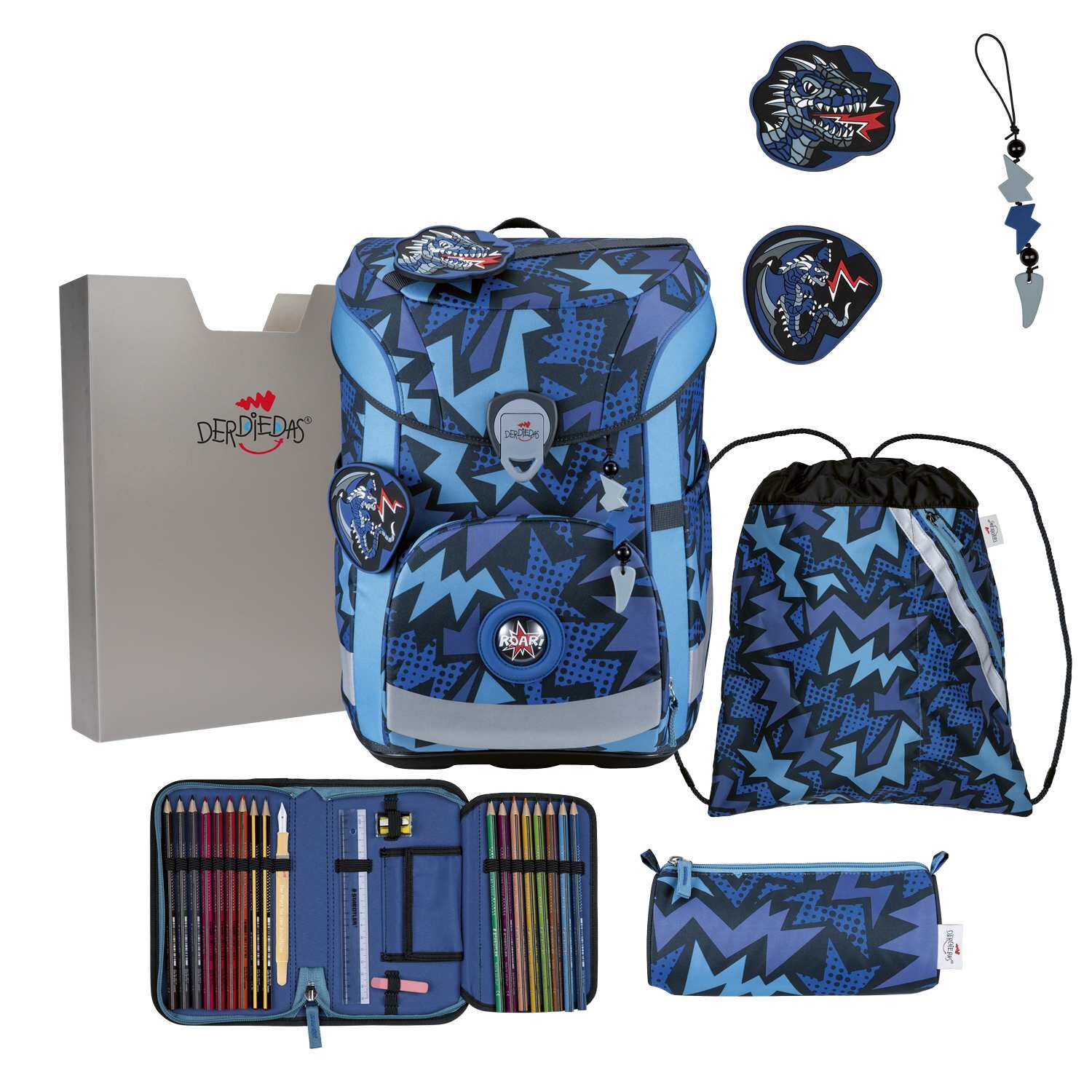 DerDieDas ErgoFlex Easy Dark Dragon Schulranzenset 5-teilig