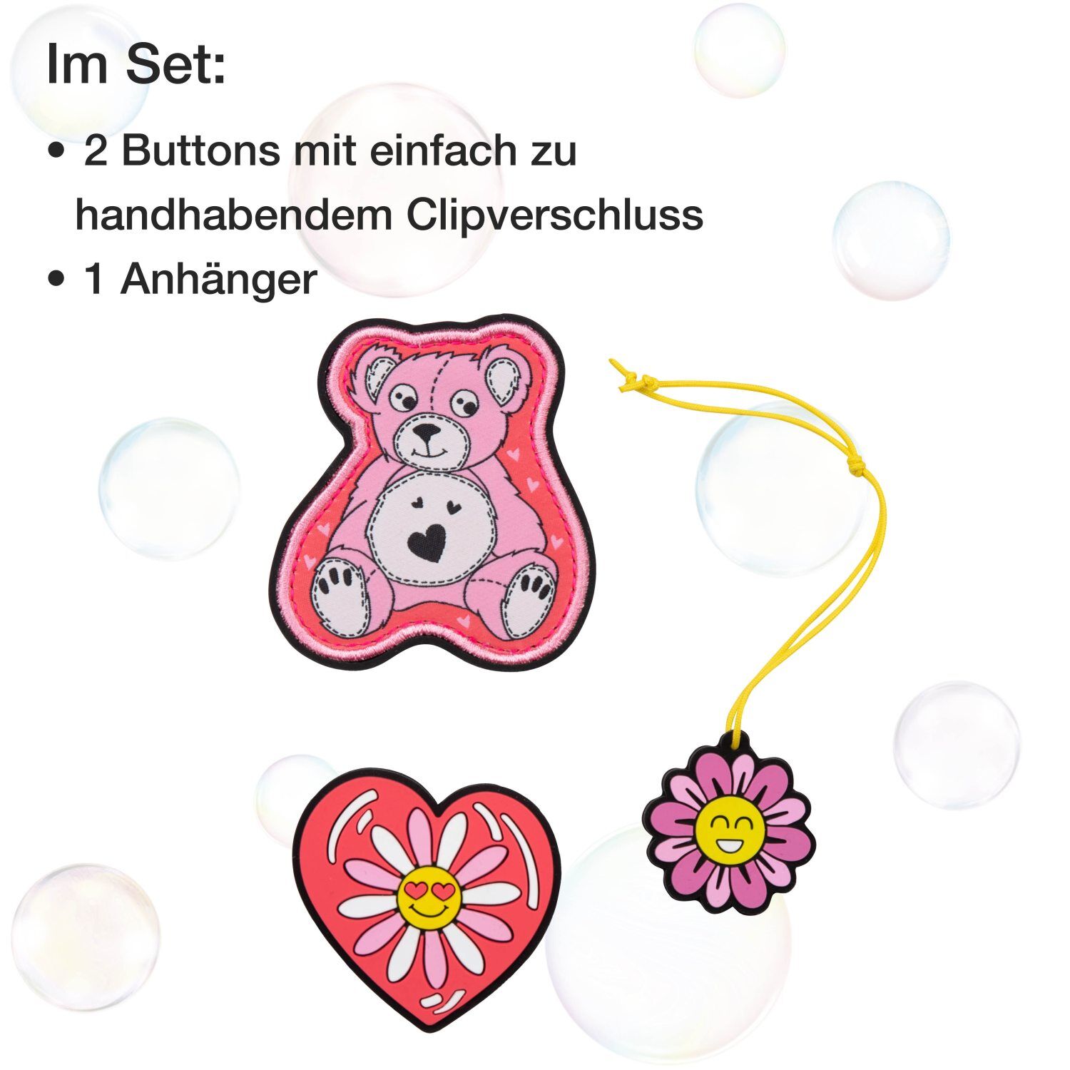 DerDieDas Wechselbuttons 3 teilig Roses