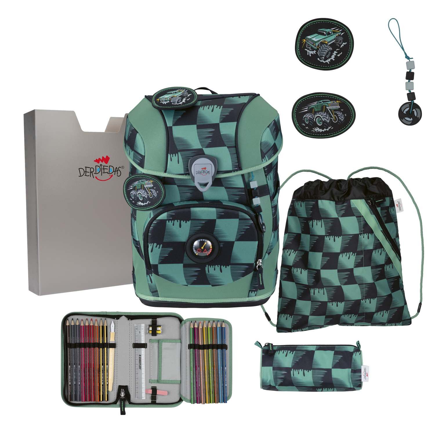 DerDieDas ErgoFlex Tiny Superflash Super Truck Schulranzenset 5-teilig