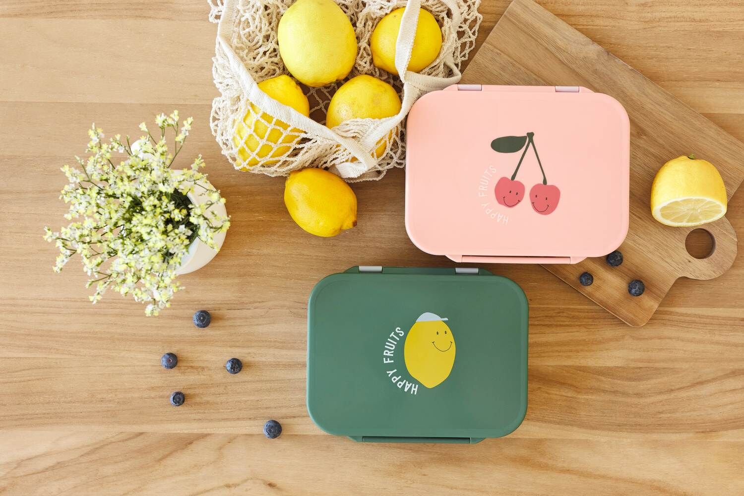 Lässig Brotdose Kinder - Bento Lunchbox Happy Fruits, Lemon
