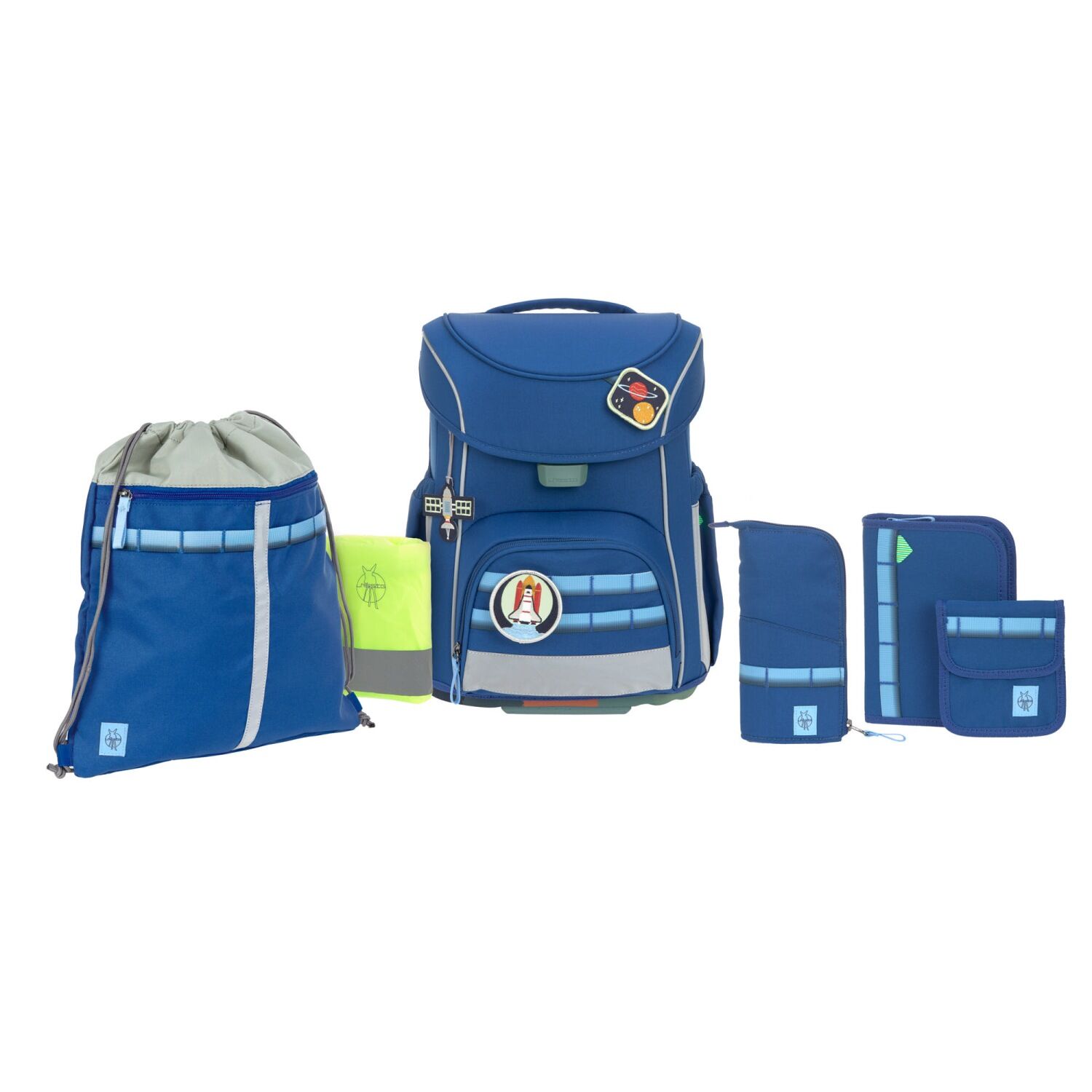 Lässig Schulranzen Set 7-teilig, Slim Unique dark blue