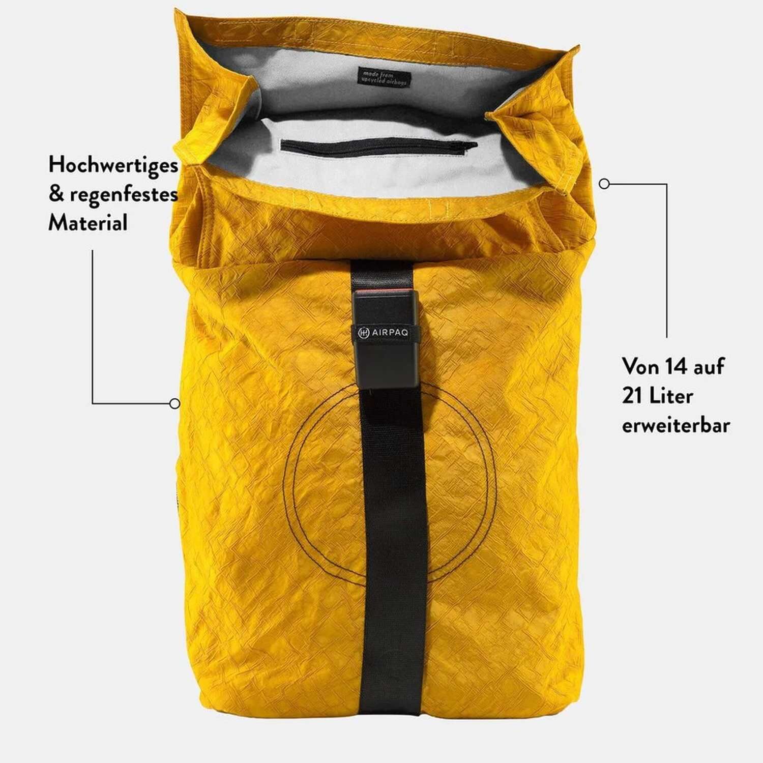 Airpaq Rucksack Rolltop Gelb Airpaq Rucksack Rolltop Gelb