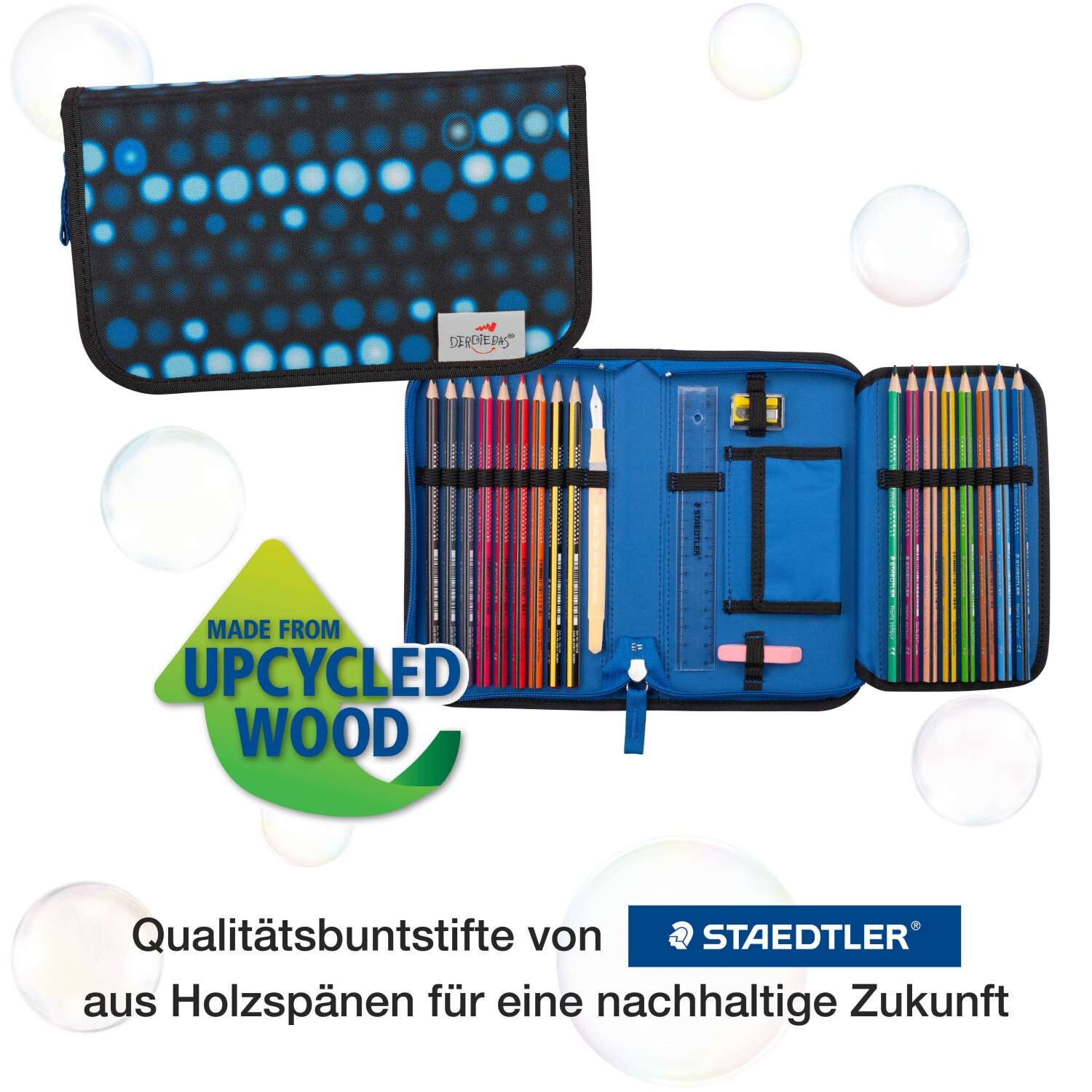 DerDieDas ErgoFlex Tiny Superflash Schulranzenset 5 teilig Blue Robot