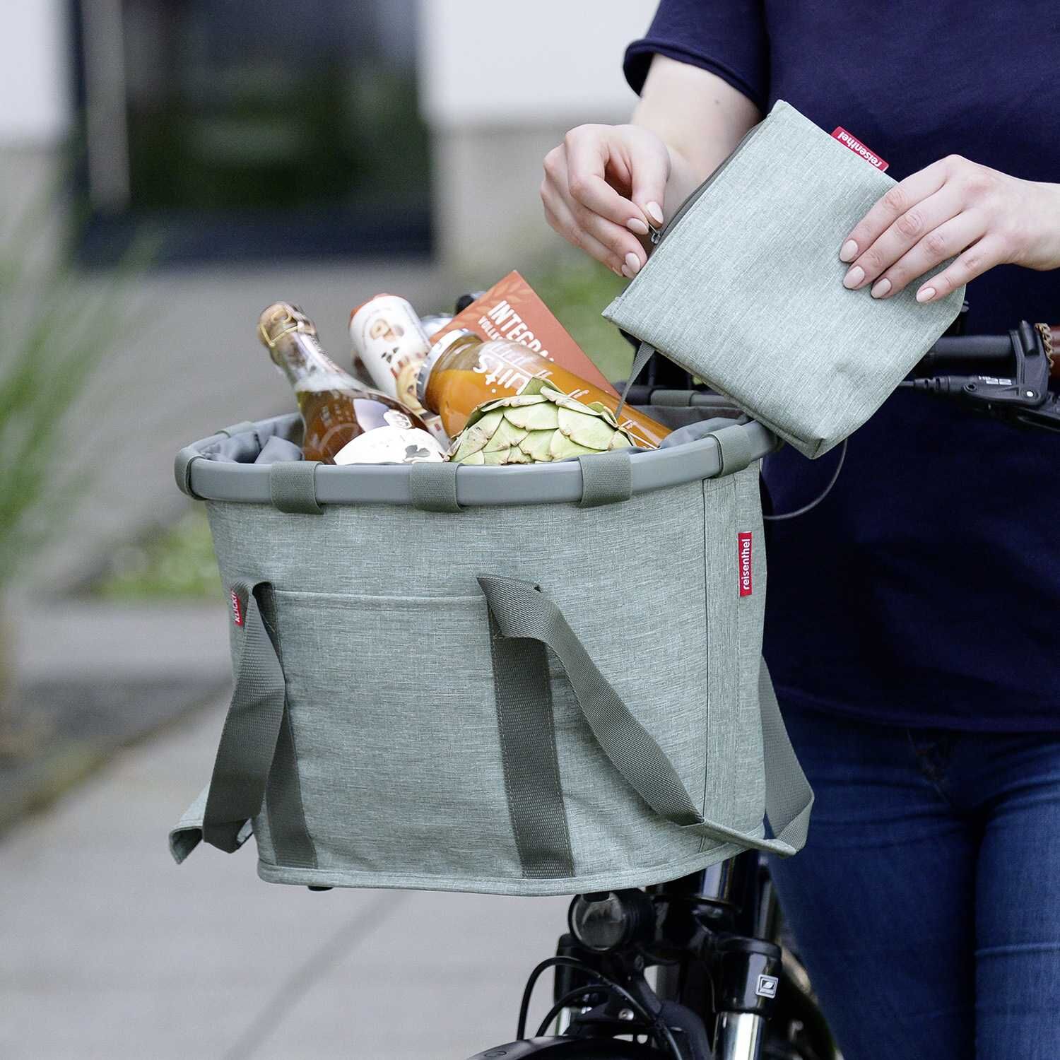 KLICKfix Fahrradkorb BIKEBASKET TWIST SAGE