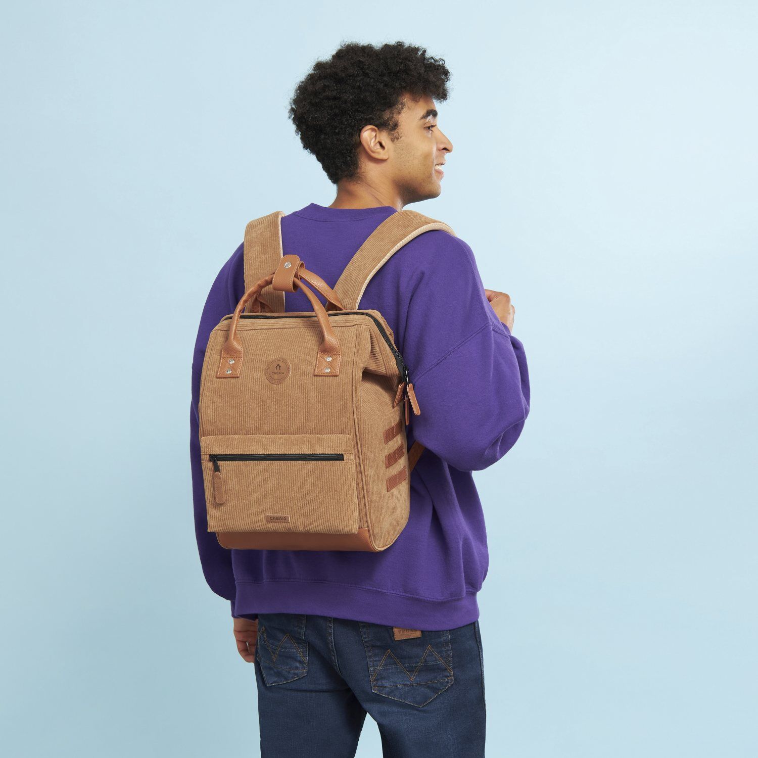 CABAIA Adventurer DUBAI Velvet Recyled Rucksack Medium Brown