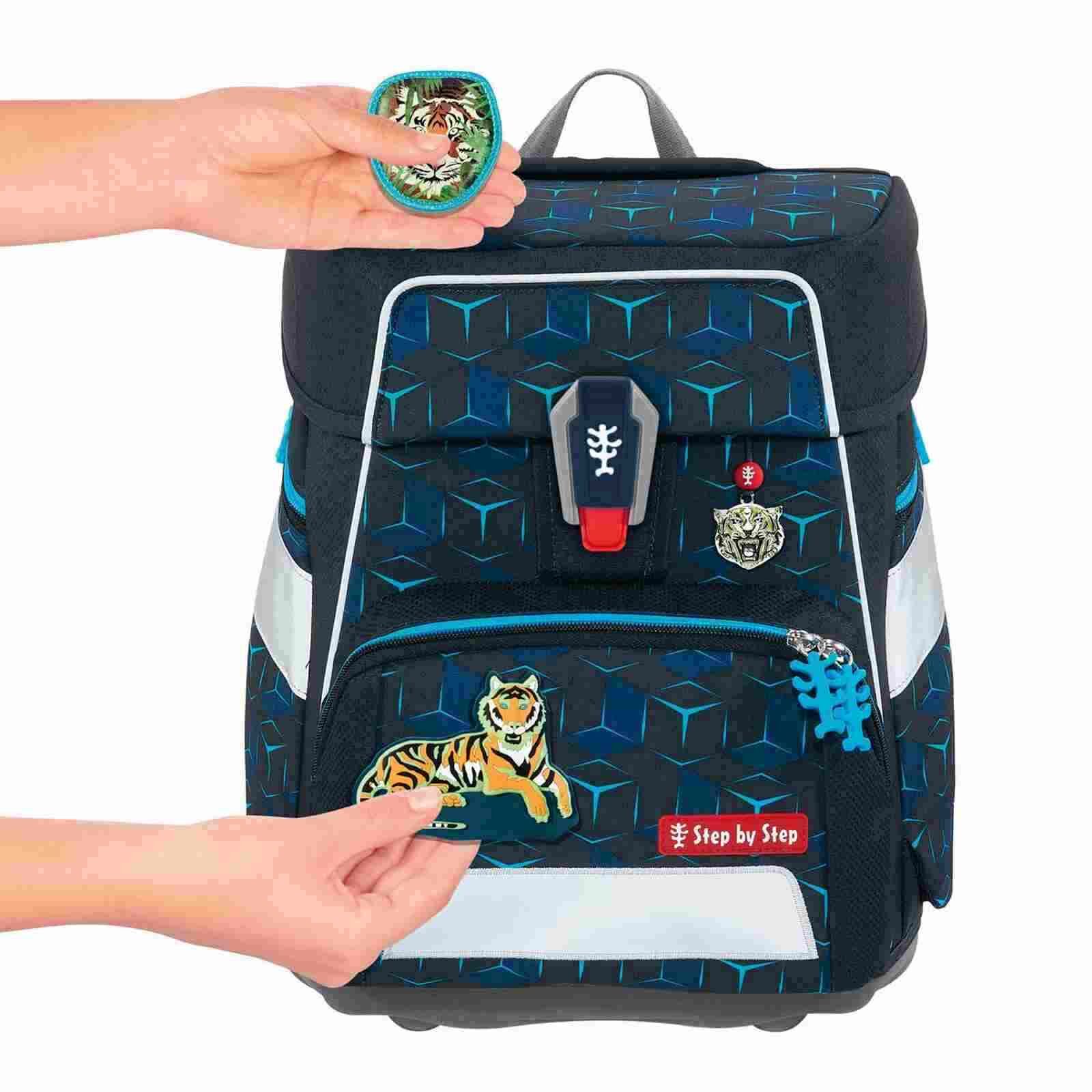 Step by Step SPACE SHINE Schulranzen-Set "Tiger Night Kimba", 5-teilig
