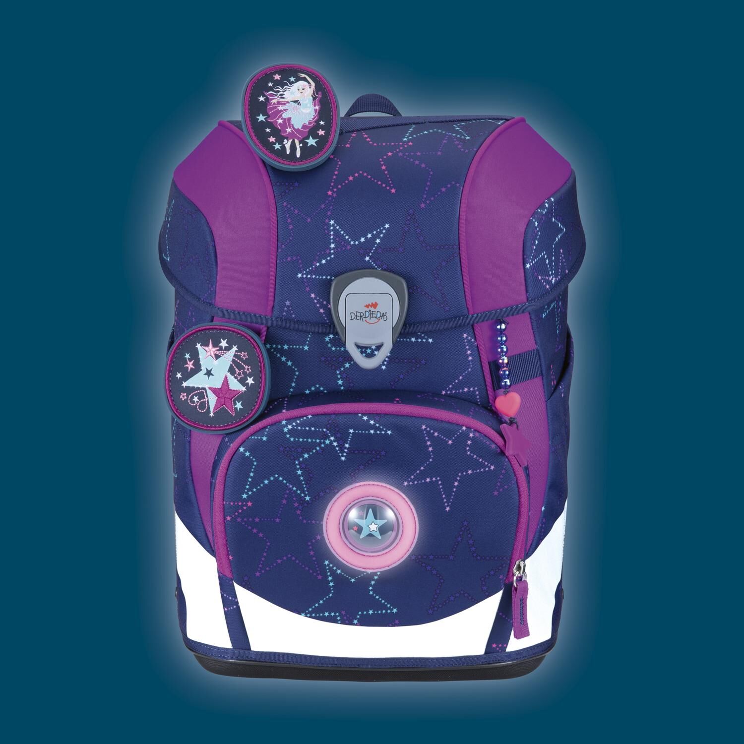 DerDieDas ErgoFlex Tiny LED Dancing Star Schulranzen-Set 5-teilig