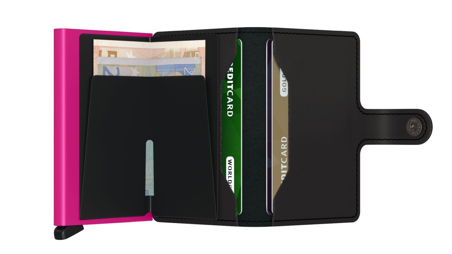 Secrid Miniwallet Matte Black & Fuchsia