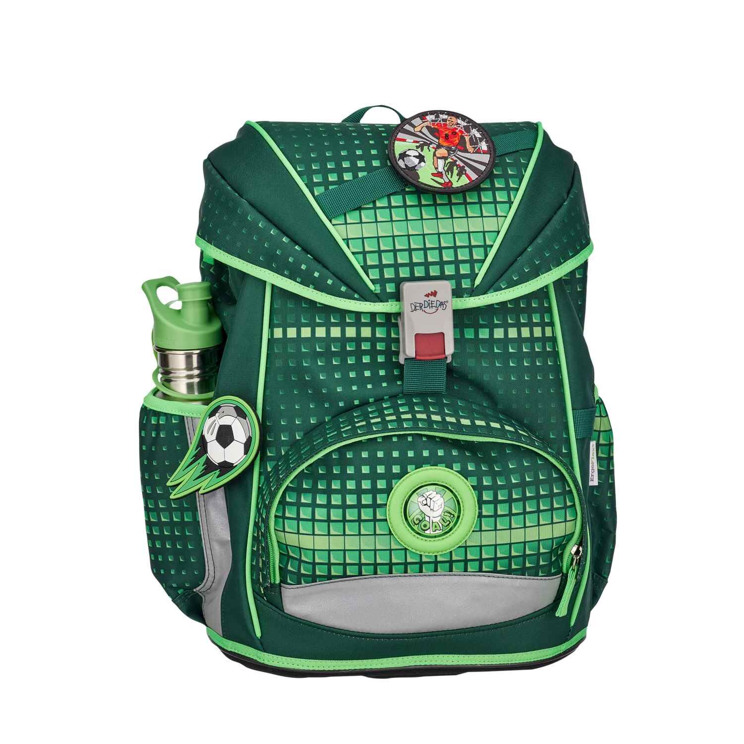 DerDieDas ErgoFlex Schulranzenset 5-teilig Soccer Green