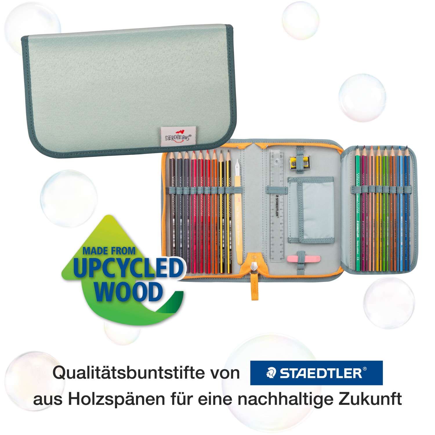 DerDieDas ErgoFlex Easy ECO Schulranzenset 5 teilig Grey Planet