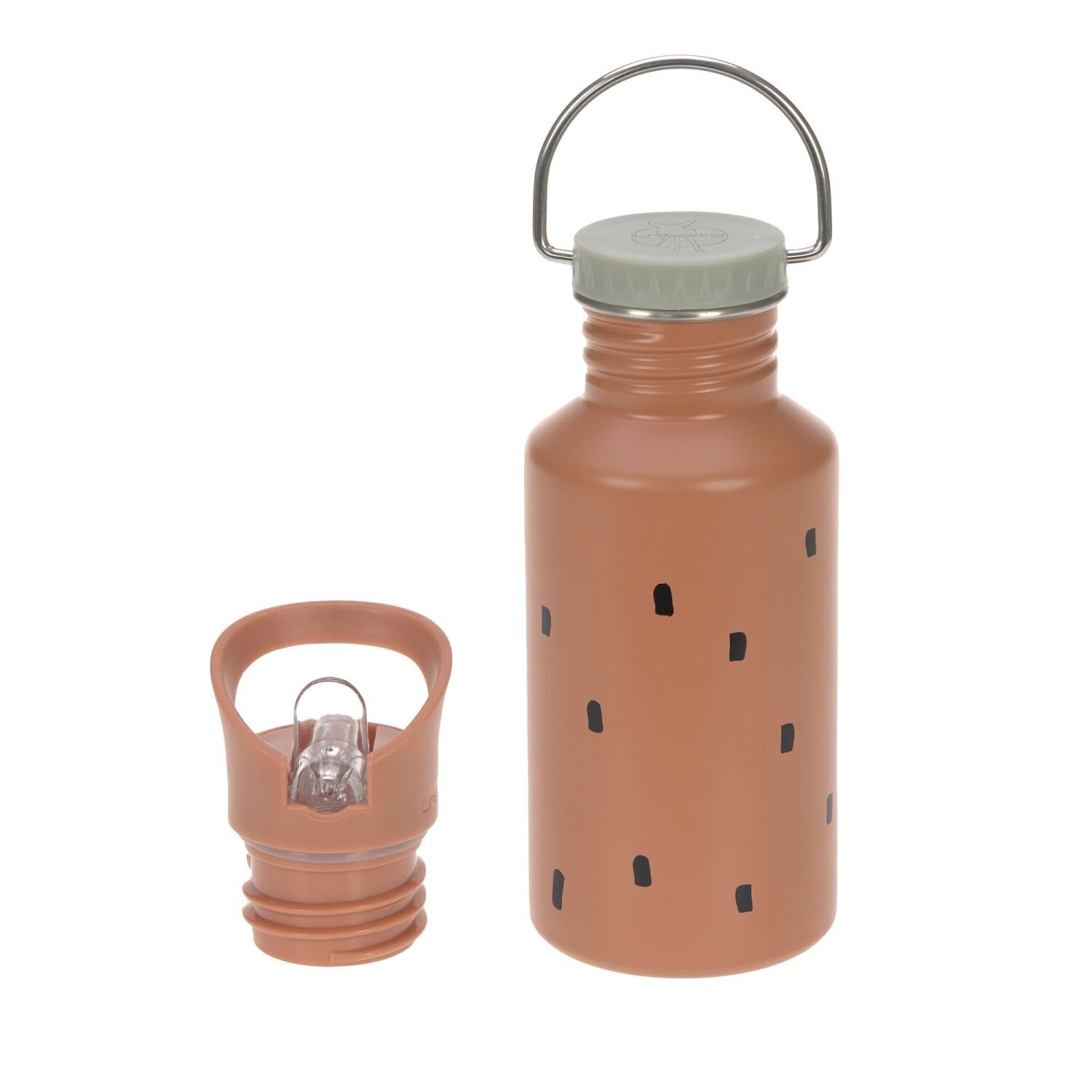 Lässig Trinkflasche Kinder - Edelstahl, Happy Prints caramel