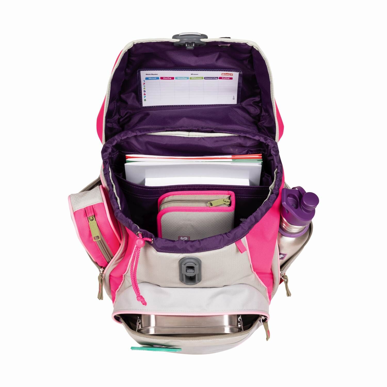 Scout Alpha DIN Pink Cherry Schulranzen-Set 4-teilig