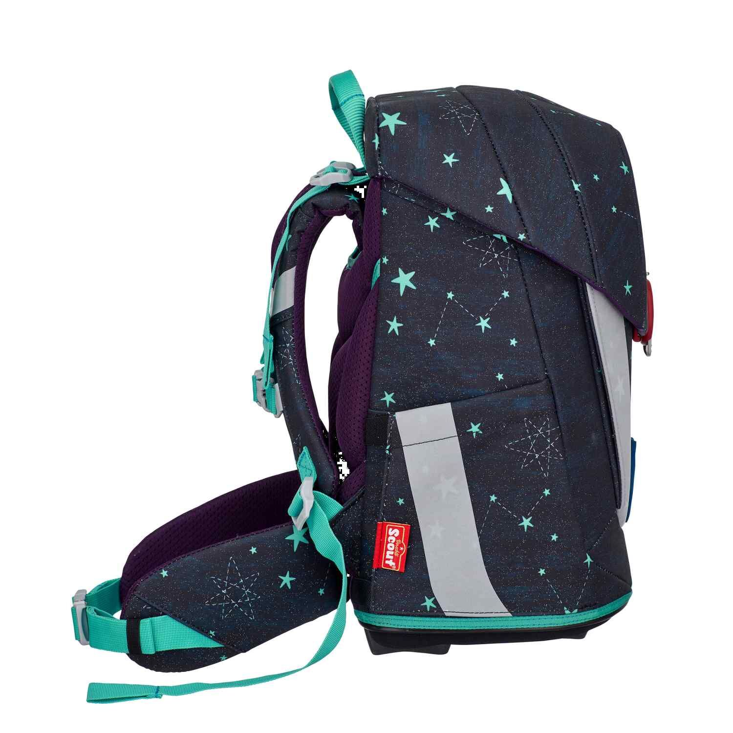 Scout Sunny II Schulranzen-Set 4tlg LED STERNENHIMMEL