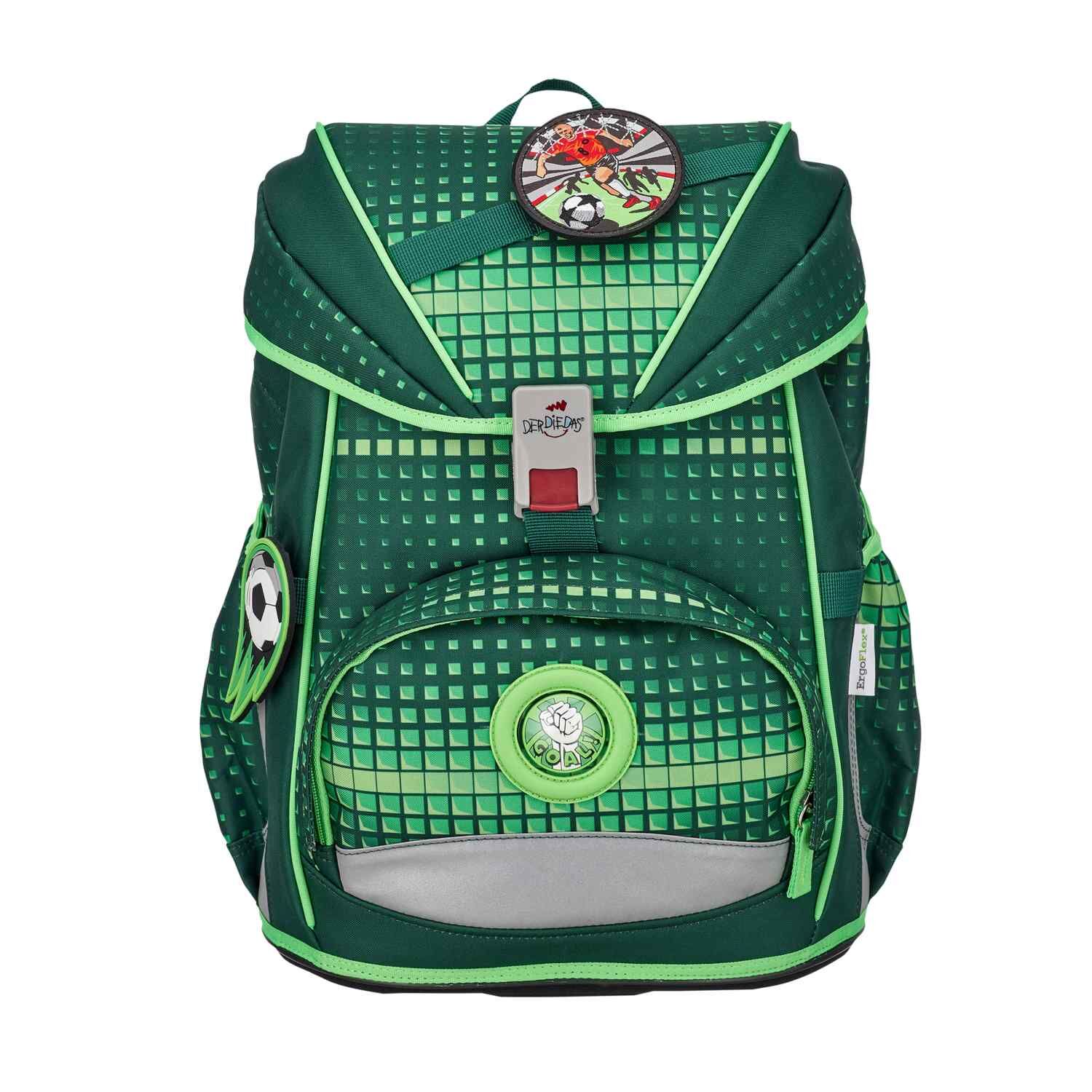 DerDieDas ErgoFlex Schulranzenset 5-teilig Soccer Green