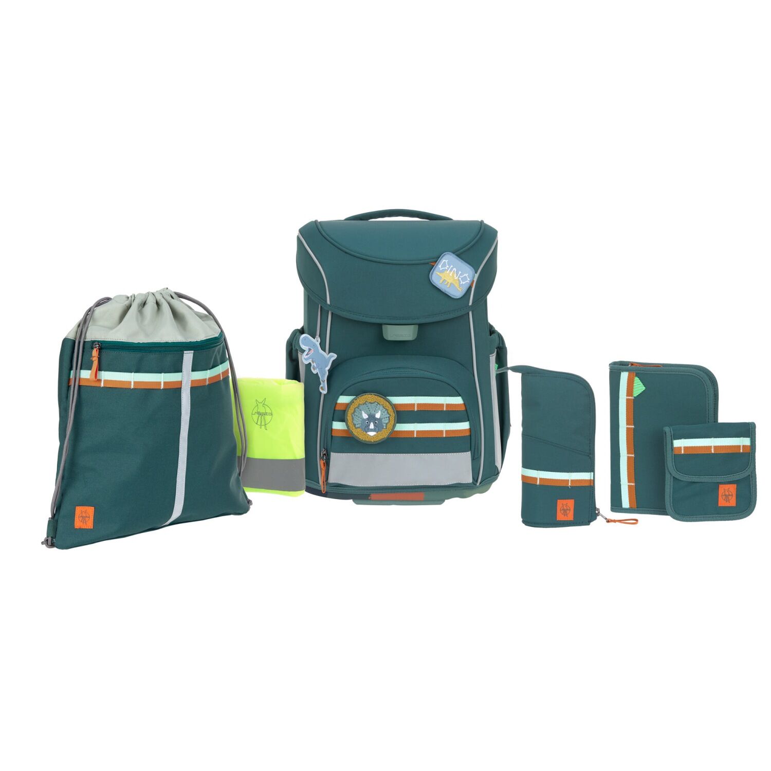Lässig Schulranzen Set 7-teilig, Slim Unique dark green