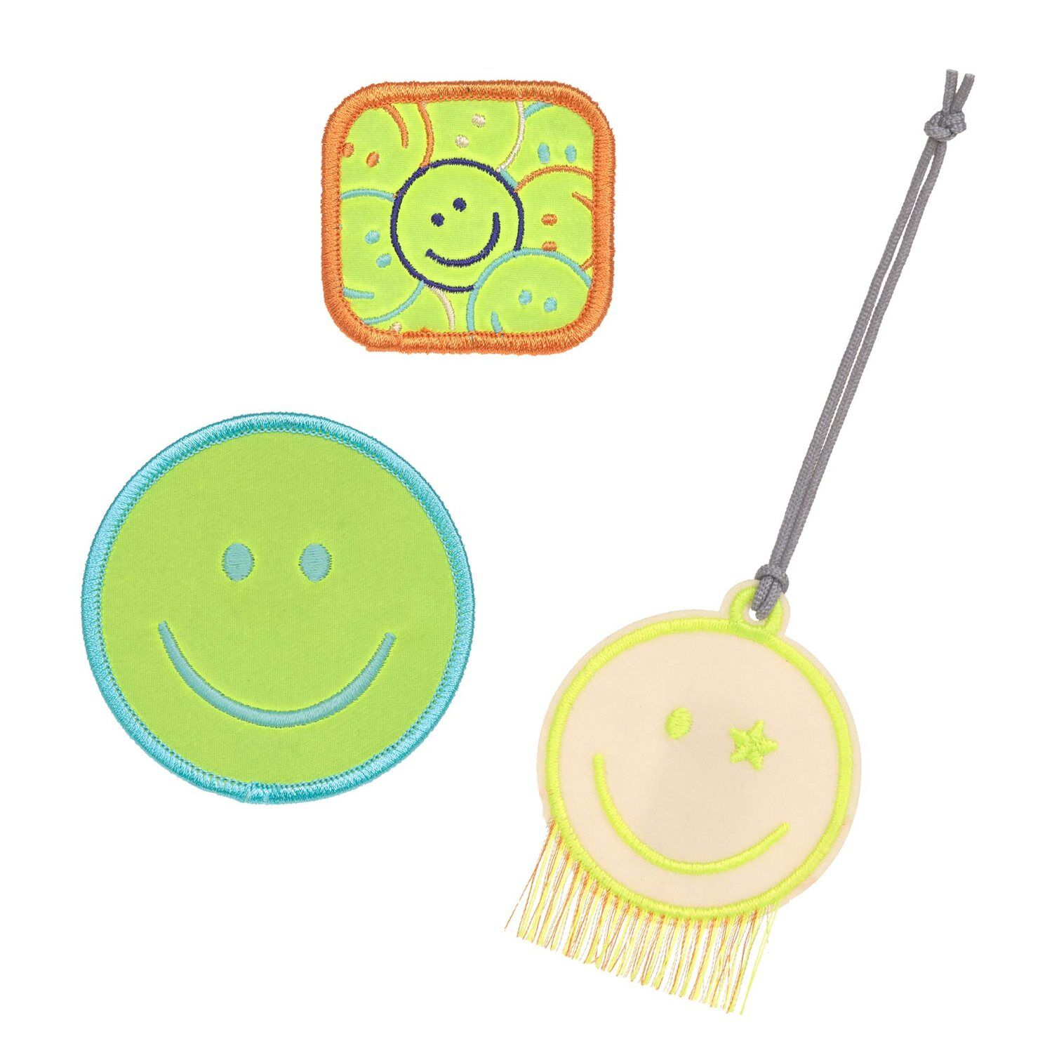 Lässig Anhänger & Patches 3er Set, Smile