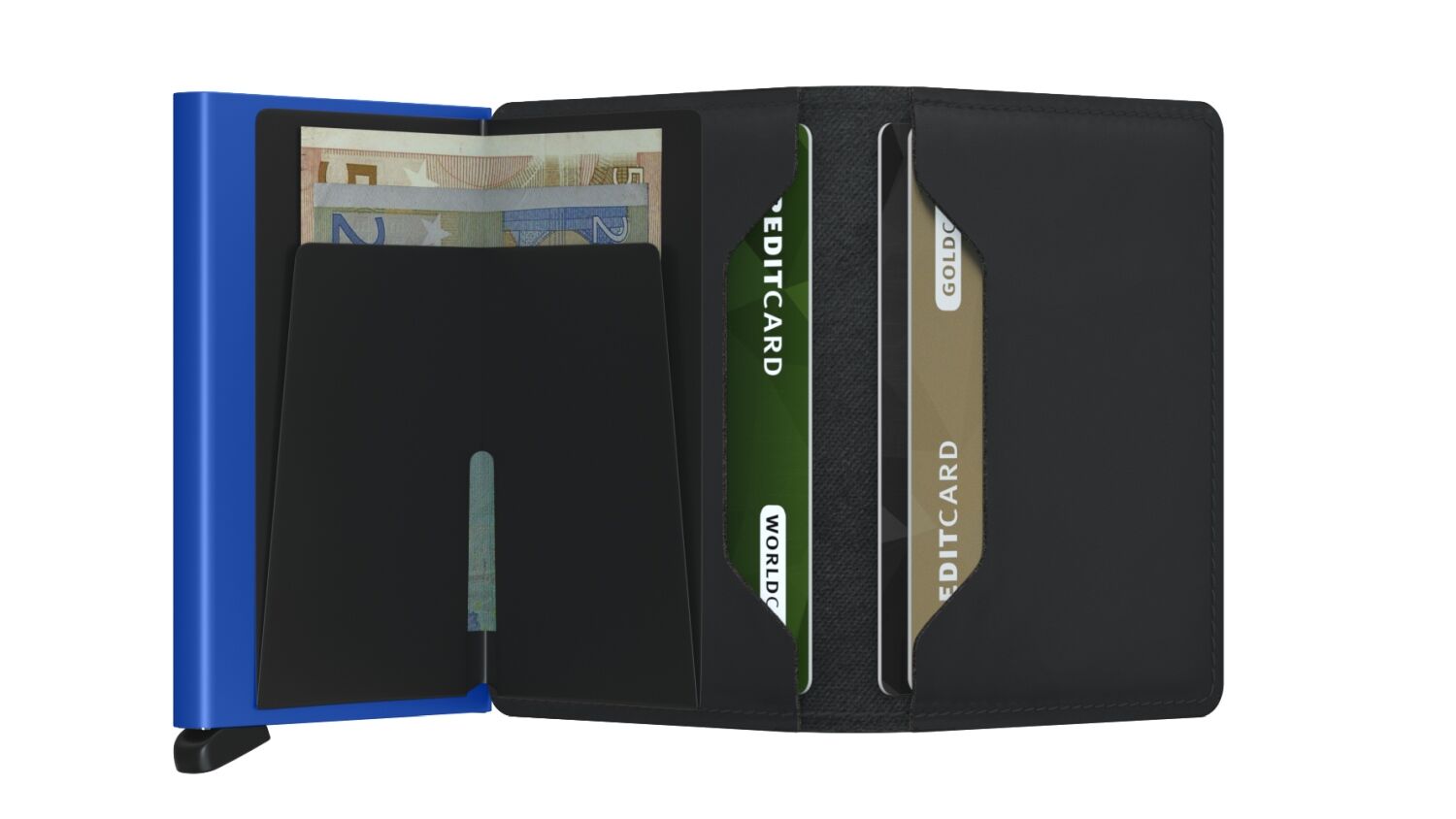 Secrid Slimwallet Matte Black & Blue