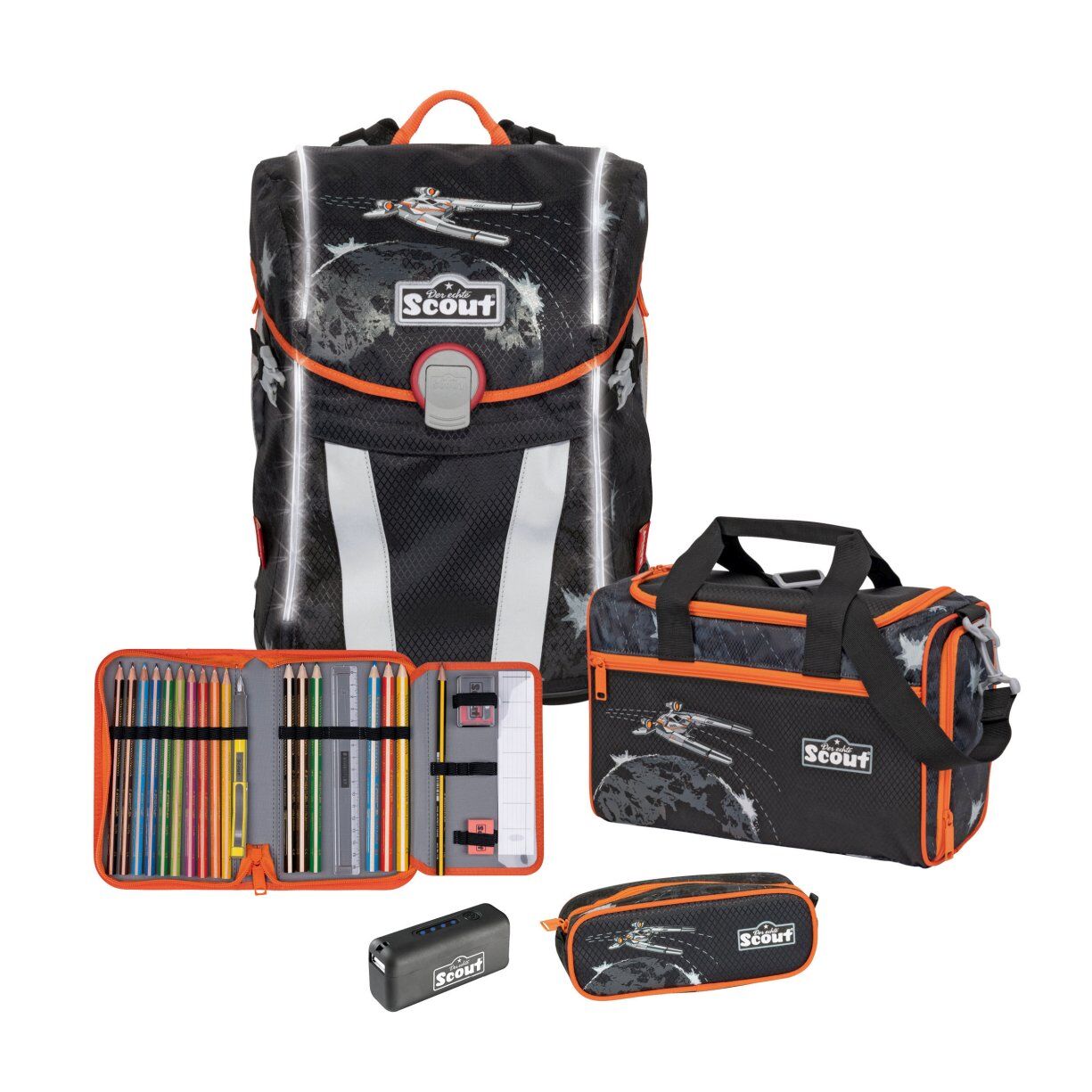 Scout Sunny Schulranzen-Set 4tlg LED space command