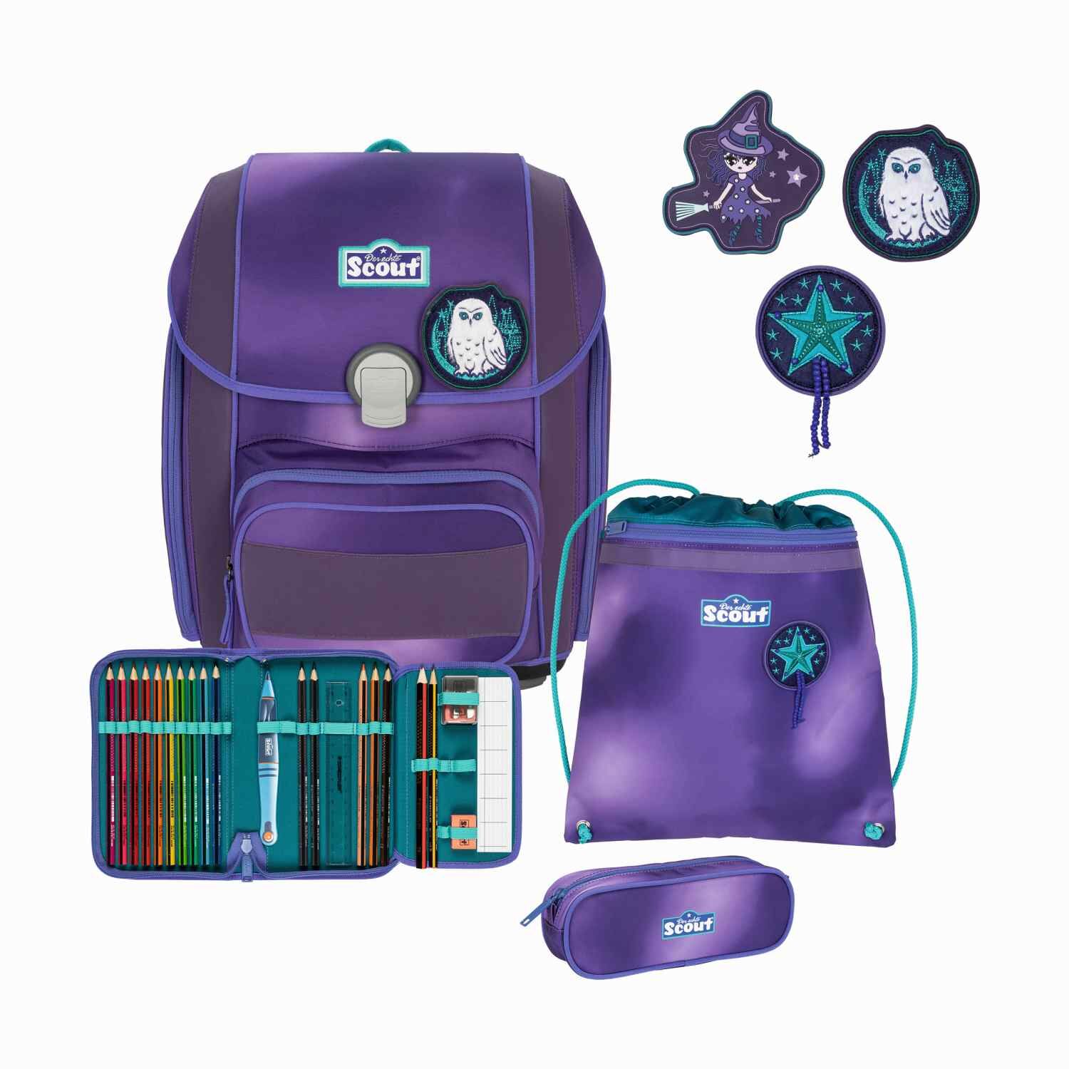 Scout Genius Exklusiv Superflash Purple Magic Schulranzen-Set 4-teilig Scout Genius Exklusiv Superflash Purple Magic Schulranzen-Set 4-teilig
