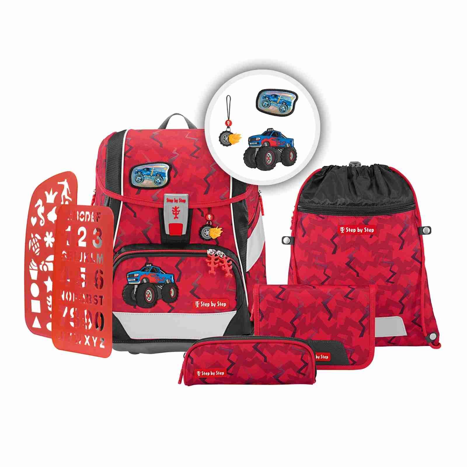 Step by Step 2IN1 PLUS Schulranzen-Set "Monster Truck Rocky", 6-teilig