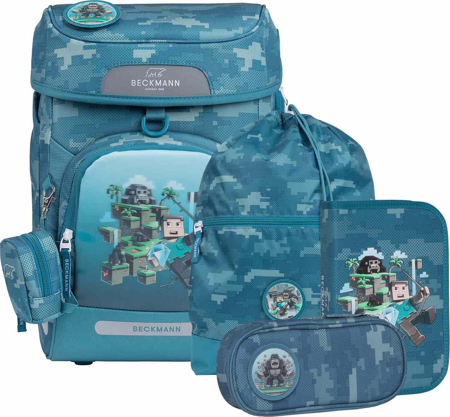 Beckmann Schulranzenset Plus Air 6-teiliges Set Jungle Game