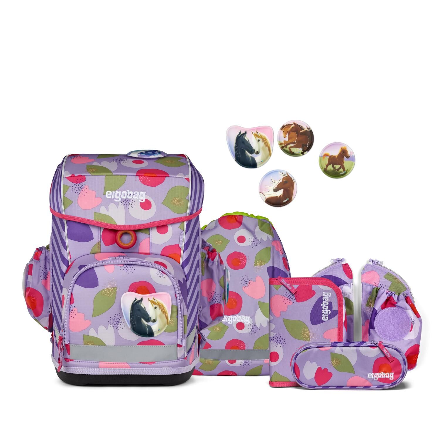 ergobag cubo light Schulranzen-Set BlütenzauBär
