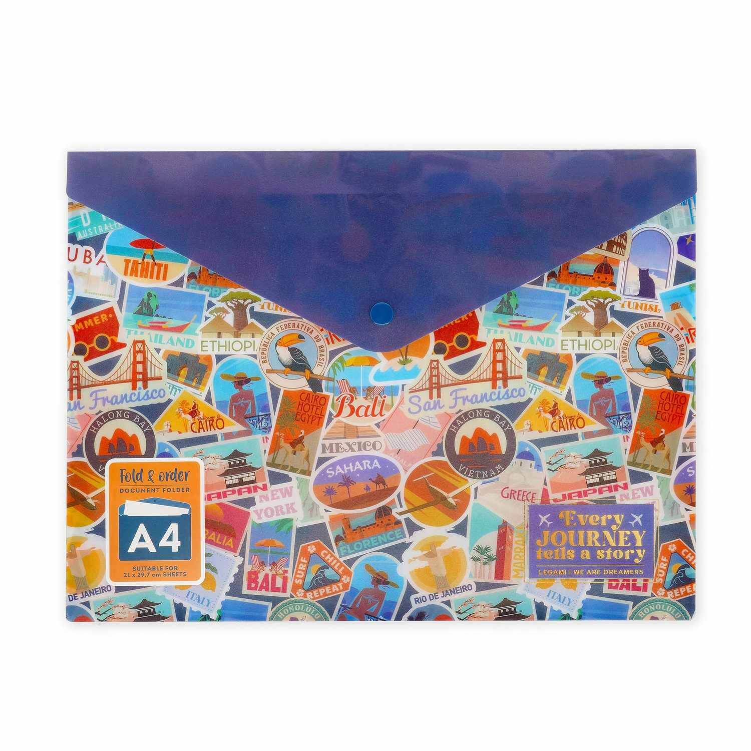 Legami Dokumentenmappe - FOLD & ORDER - TRAVEL - STICKERS
