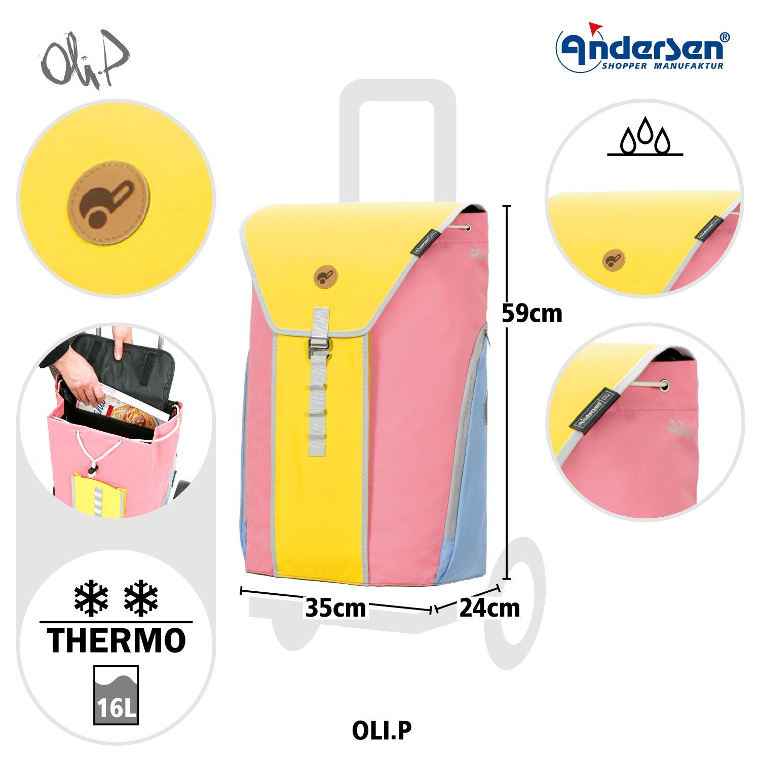Andersen Einkaufstrolley Tasche Oli.P gelb