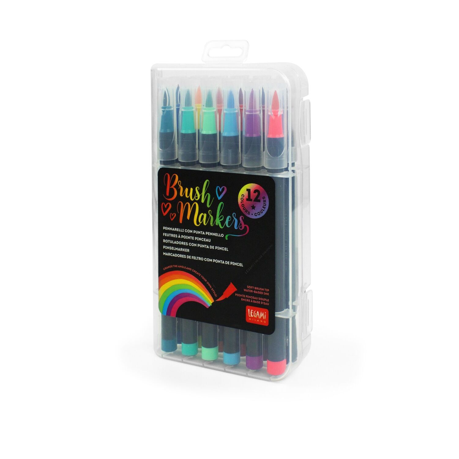 Legami Pinselstifte 12er Set - BRUSH MARKERS - BRIGHT COLOURS