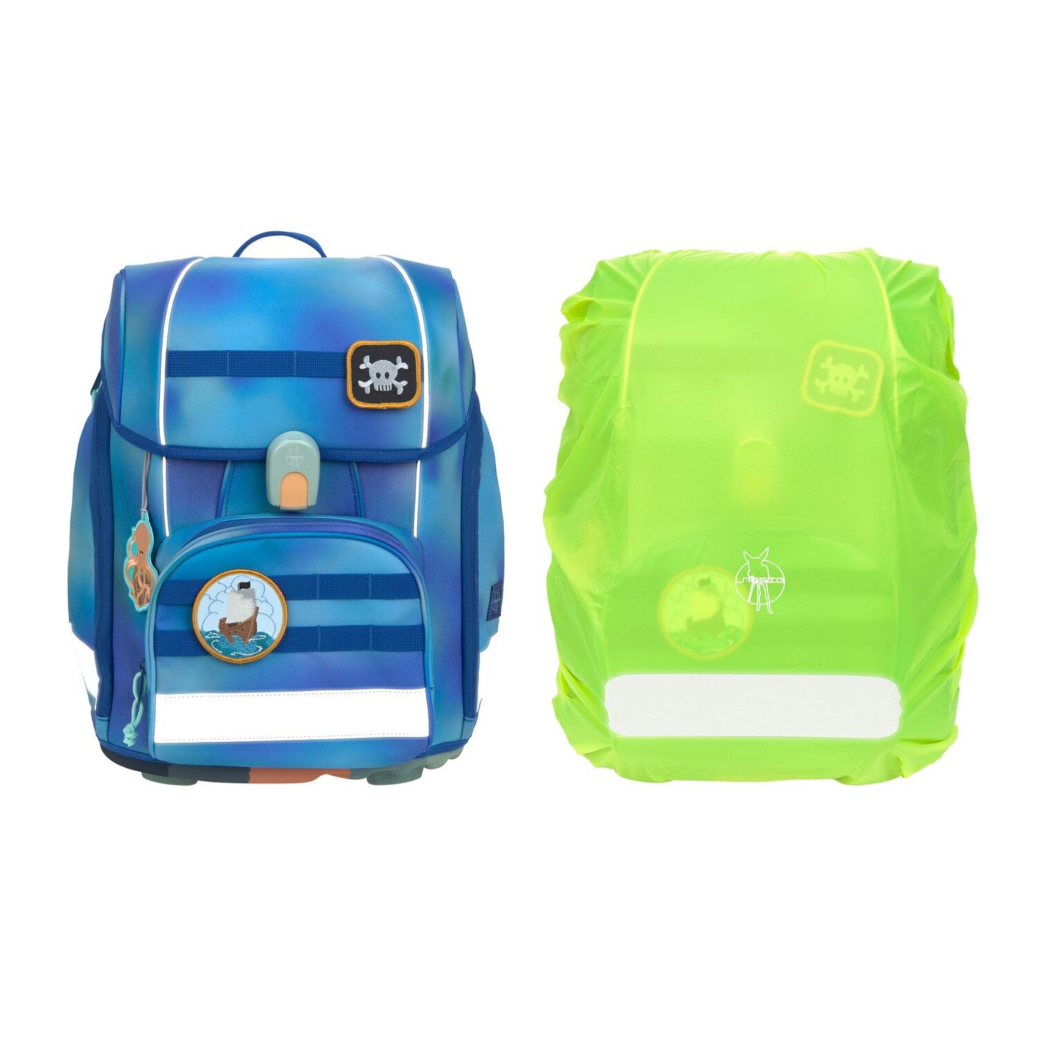 Lässig Schulranzen Set 7-teilig, Boxy gradient green/blue