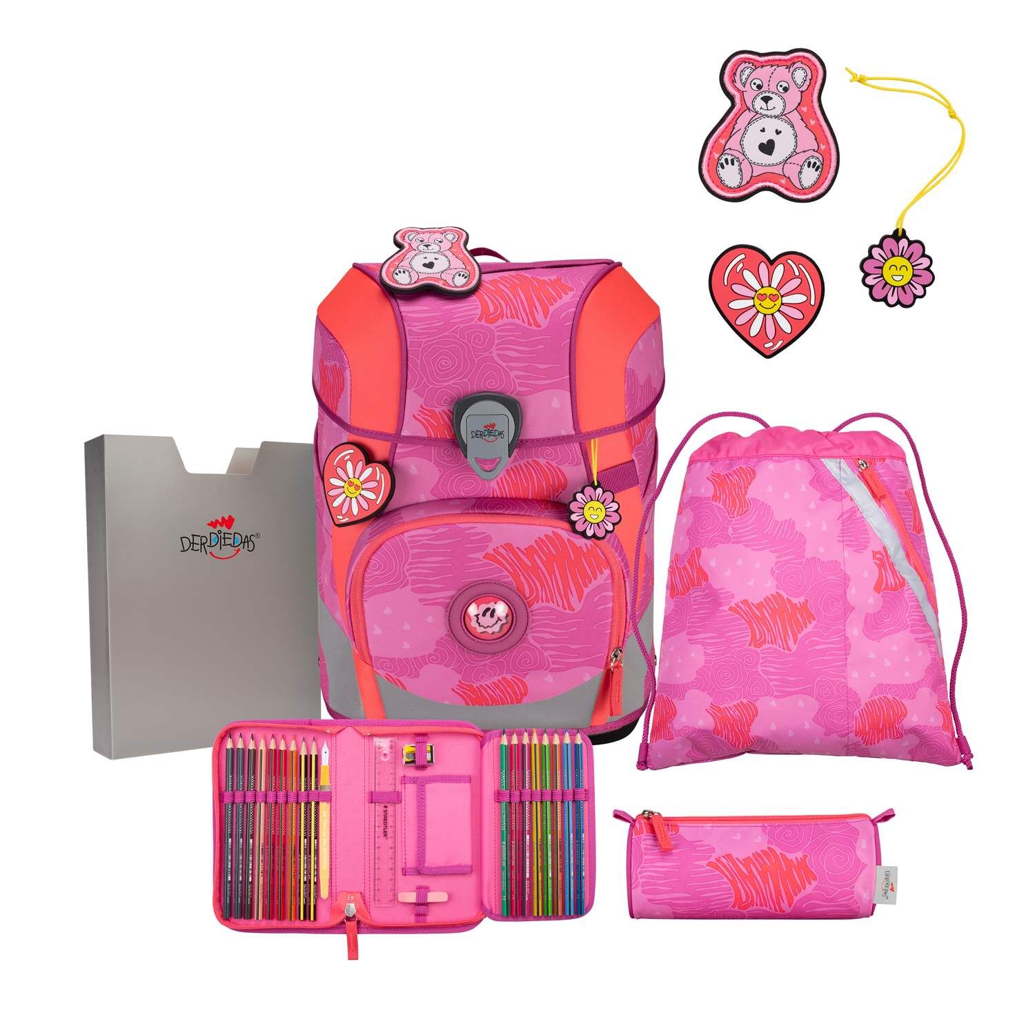 DerDieDas ErgoFlex Tiny Schulranzenset 5 teilig Roses DerDieDas ErgoFlex Tiny Schulranzenset 5 teilig Roses