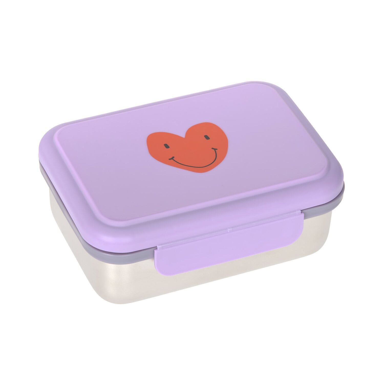 Lässig Brotdose Kinder - Edelstahl Lunchbox Little Gang Heart, lilac