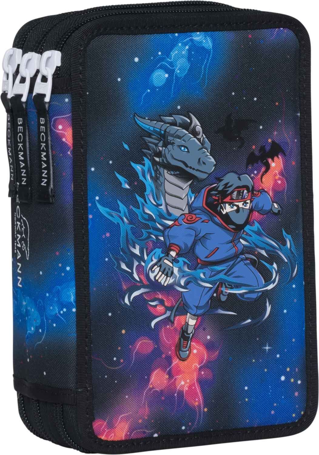 Beckmann 3-Fächrige Federmappe mit Inhalt Ninja Elements