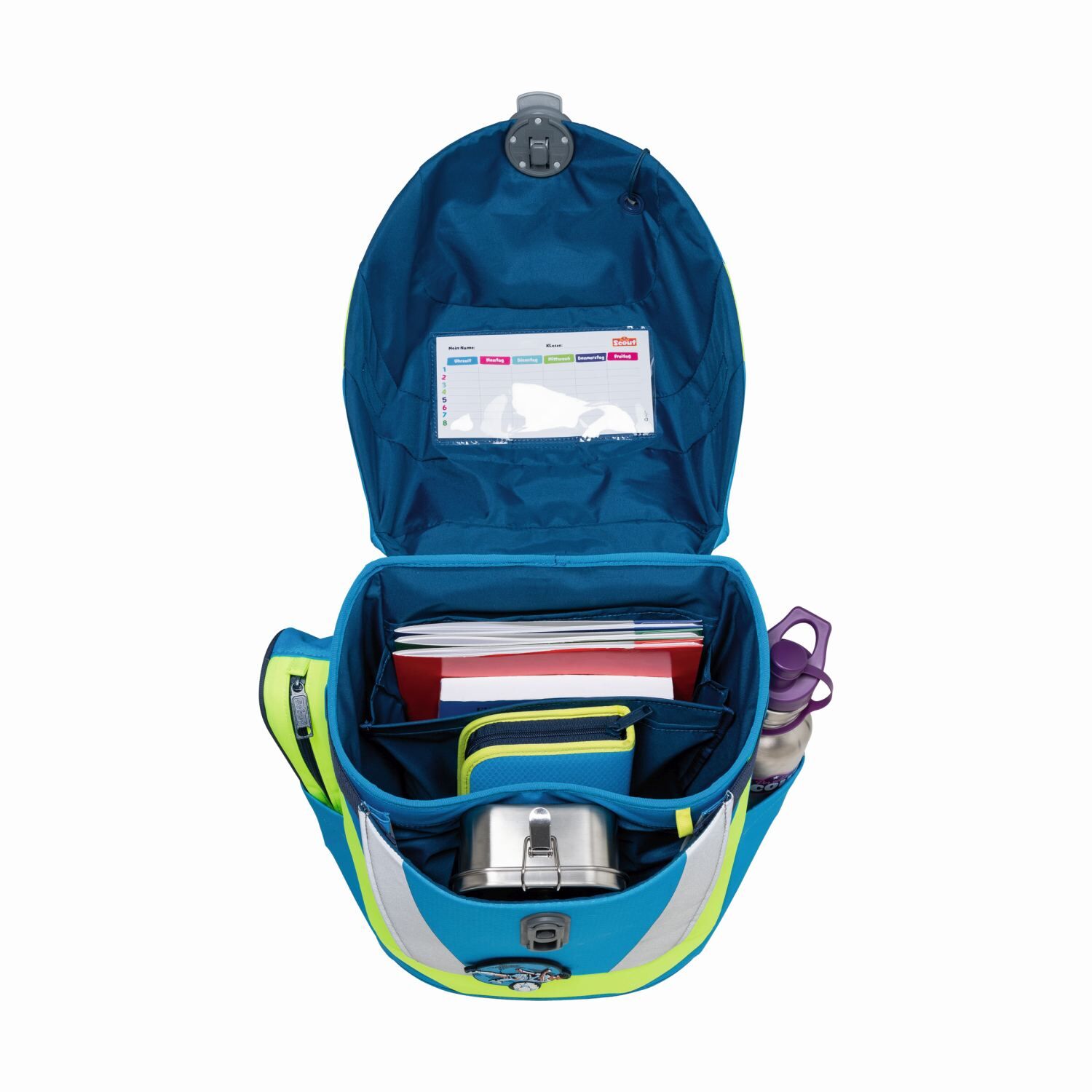Scout Sunny II DIN Super Champion Schulranzen-Set 4-teilig