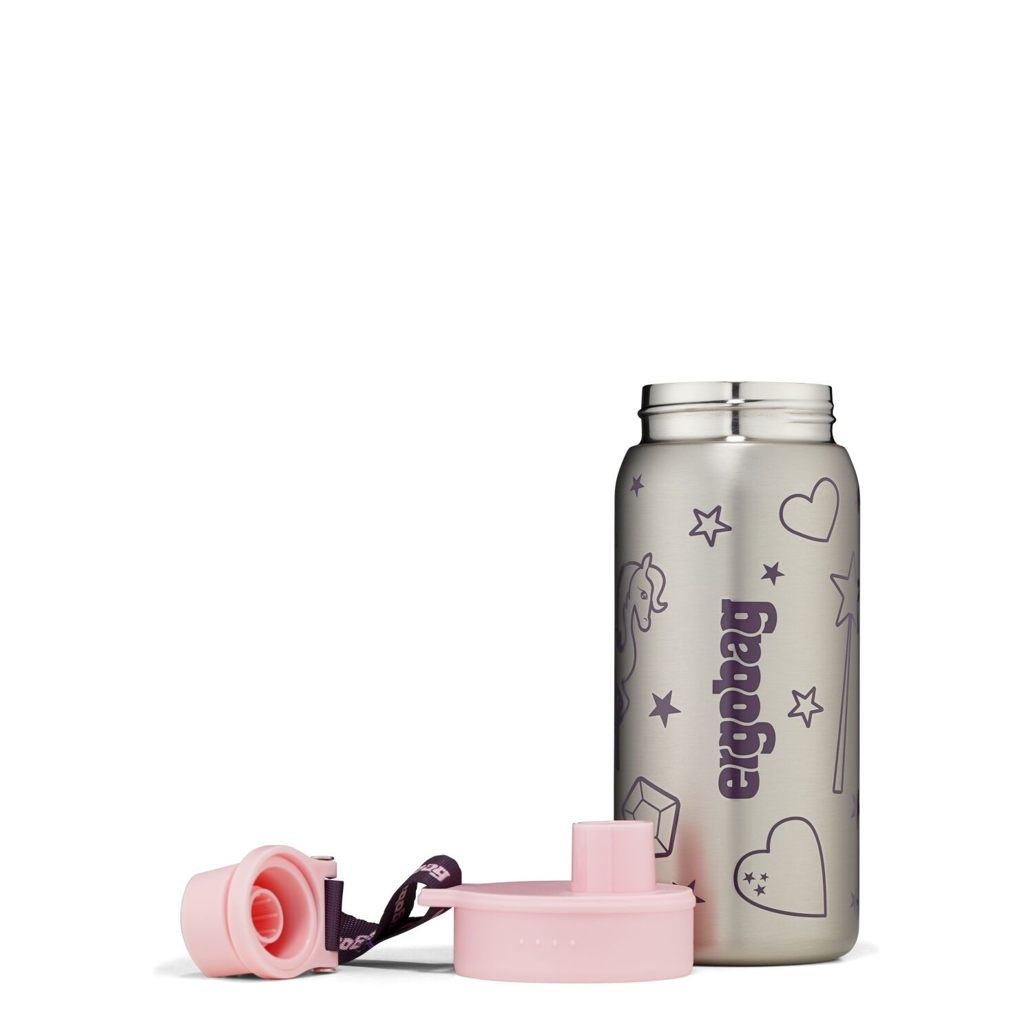 ergobag Edelstahl Trinkflasche Rosa