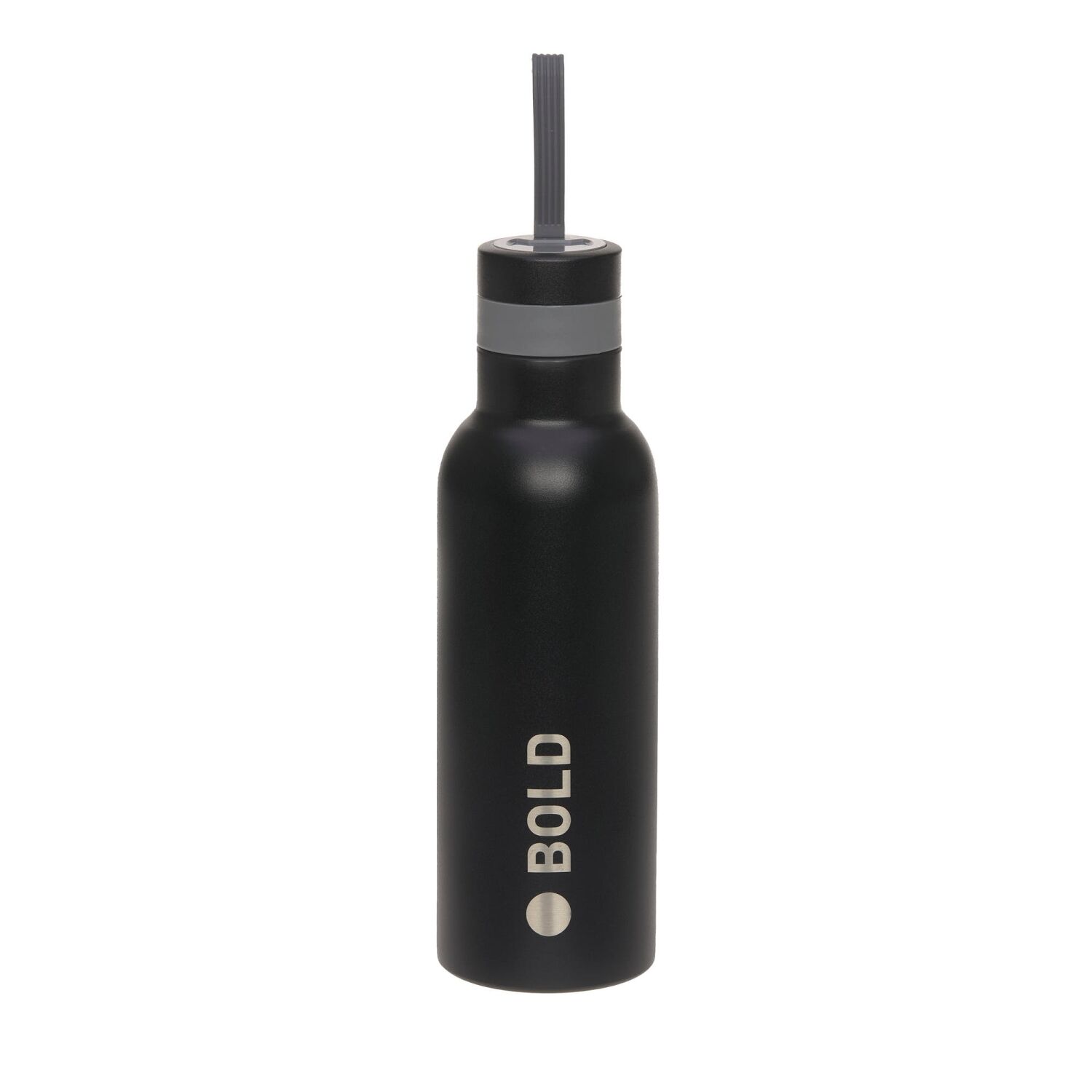 Lässig Trinkflasche Kinder - BOLD Edelstahl, black