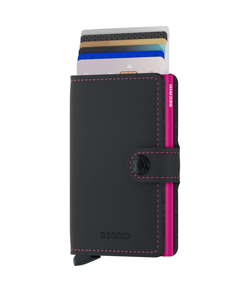 Secrid Miniwallet Matte Black & Fuchsia