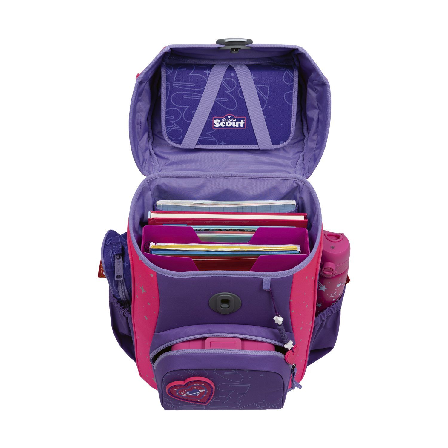 Scout Neo Schulranzen-Set 4 teilig Superflash Extreme Heartbeat