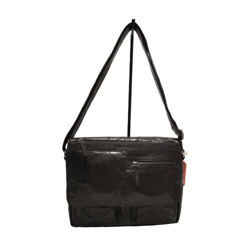 Spikes & Sparrow Business Bag Leder Flap SP-1031 BR Black