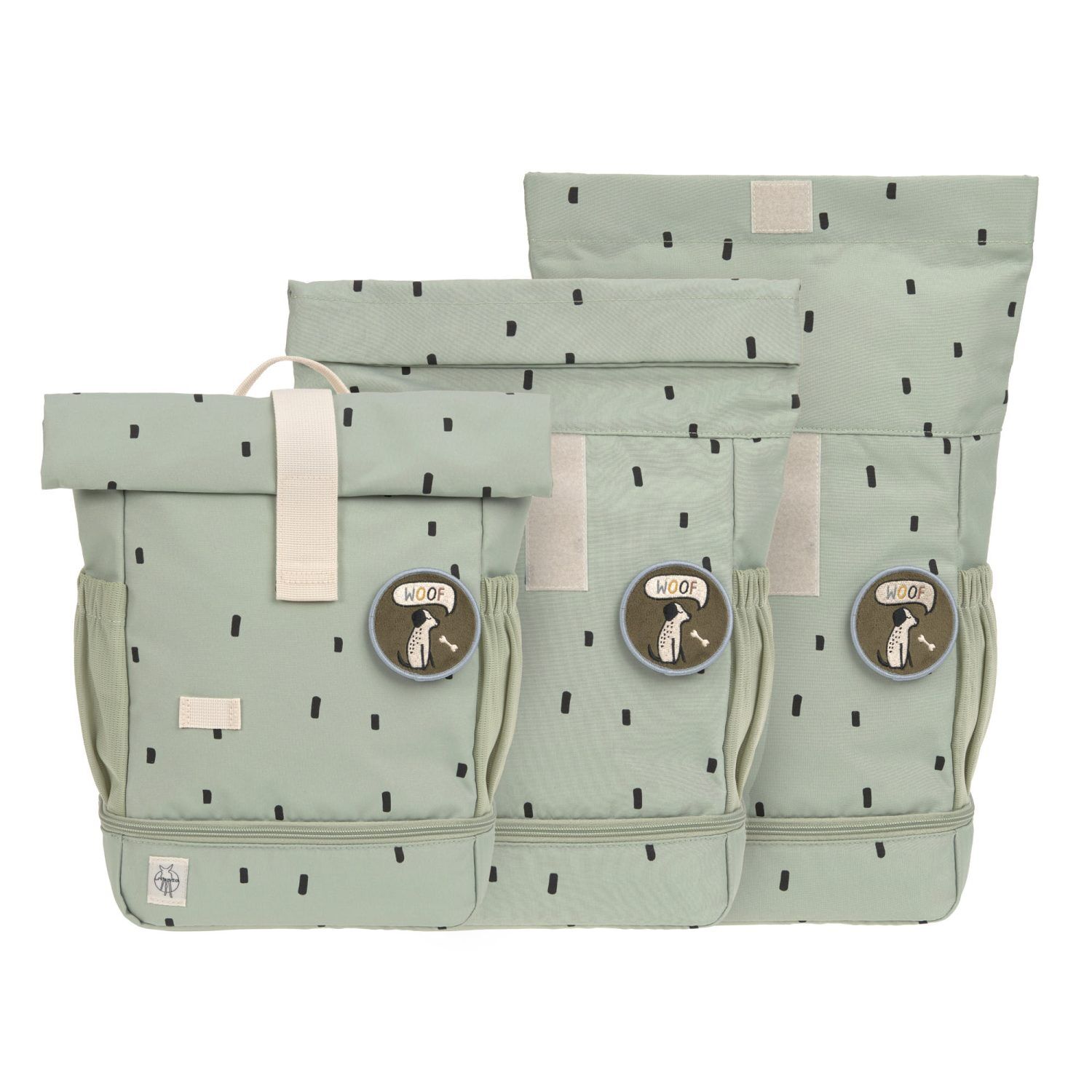 Lässig Kinderrucksack - Mini Rolltop Backpack Happy Prints light olive