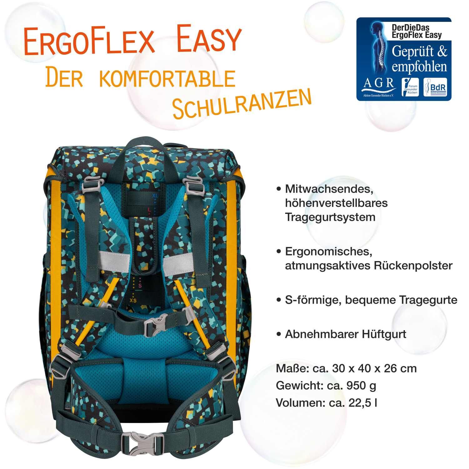 DerDieDas ErgoFlex Easy Schulranzenset 5 teilig Dino Time