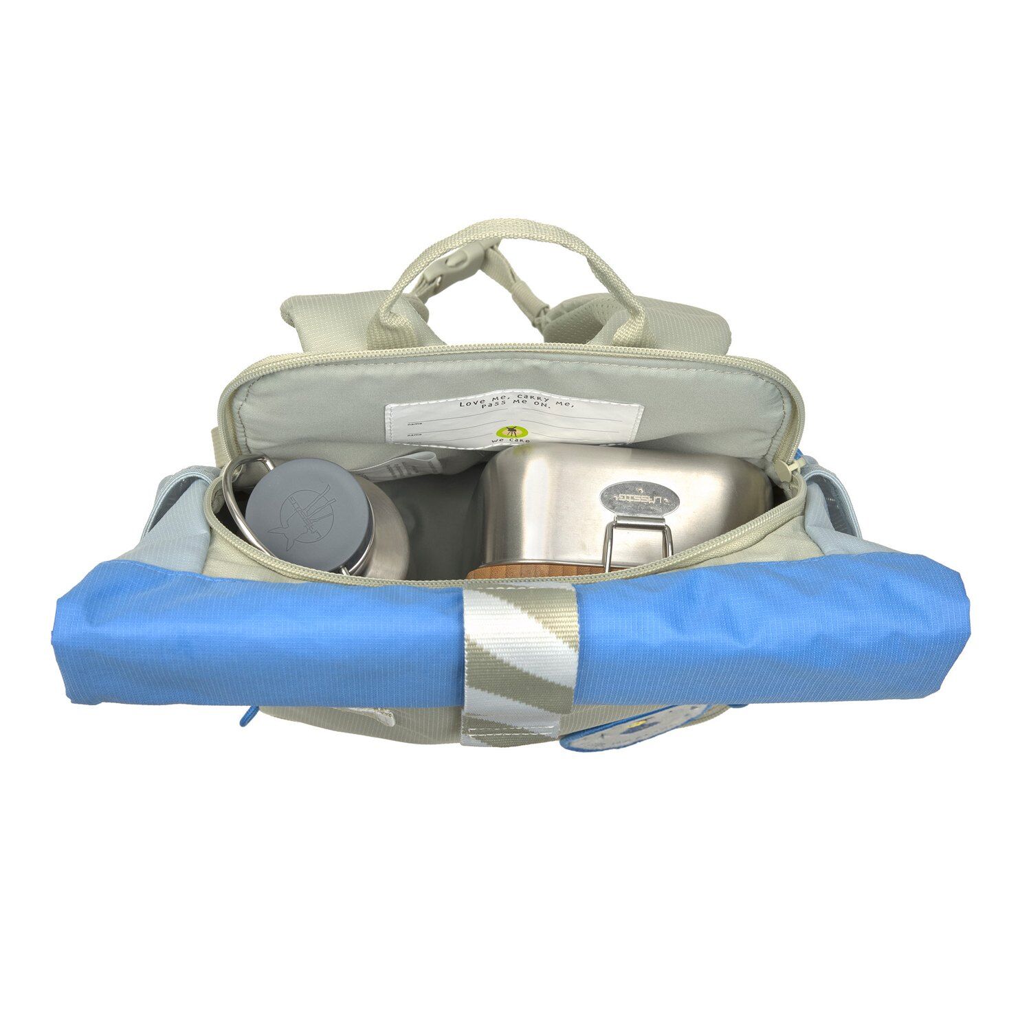 Lässig Kinderrucksack - Mini Rolltop Backpack Sunny Explorer, Grün Blau