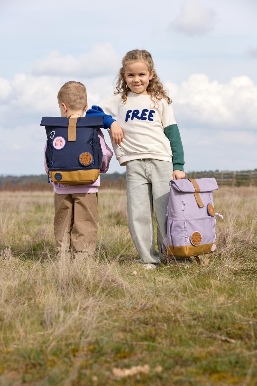 Lässig Kinderrucksack - Medium Rolltop Backpack Little Gang Lila