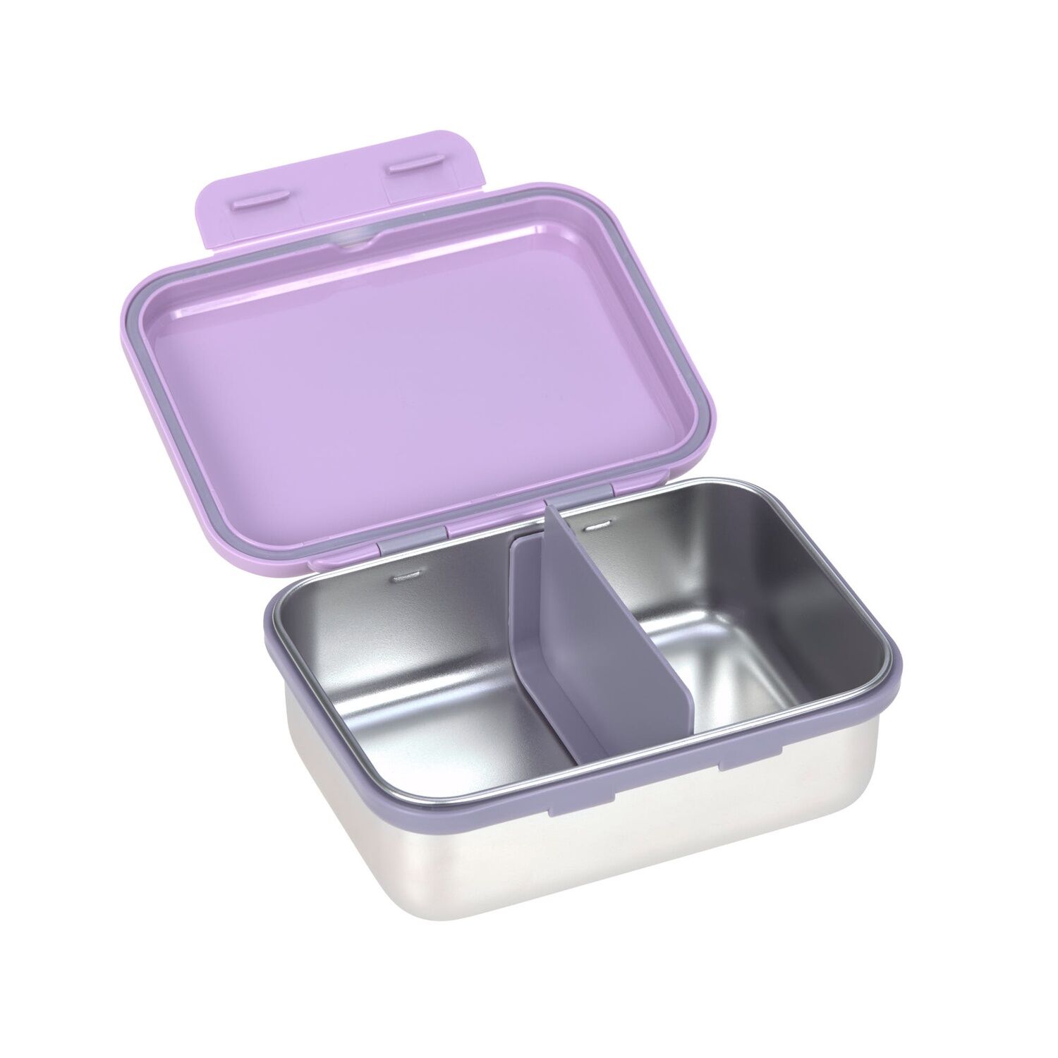 Lässig Brotdose Kinder - Edelstahl Lunchbox Little Gang Heart, lilac