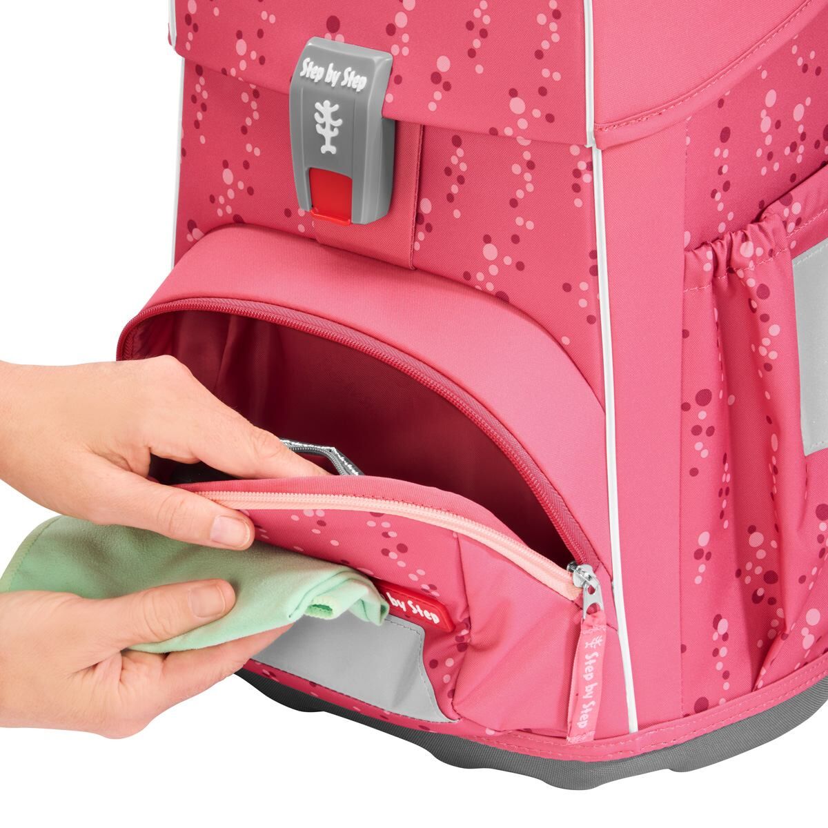 Step by Step BASIS Schulranzen-Set "Pink Bubbles", 4-teilig
