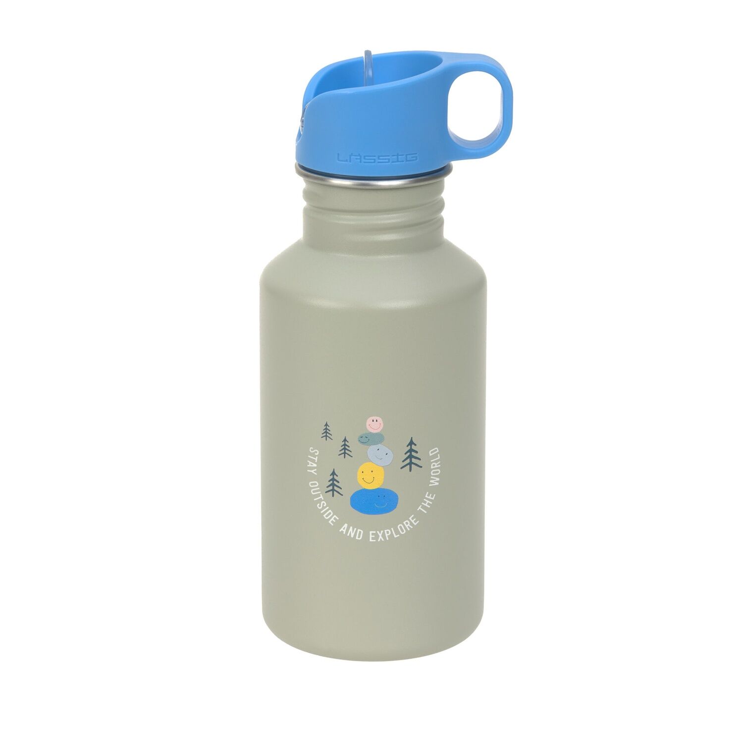 Lässig Trinkflasche Kinder - Edelstahl 500 ml, Sunny Explorer, Grün