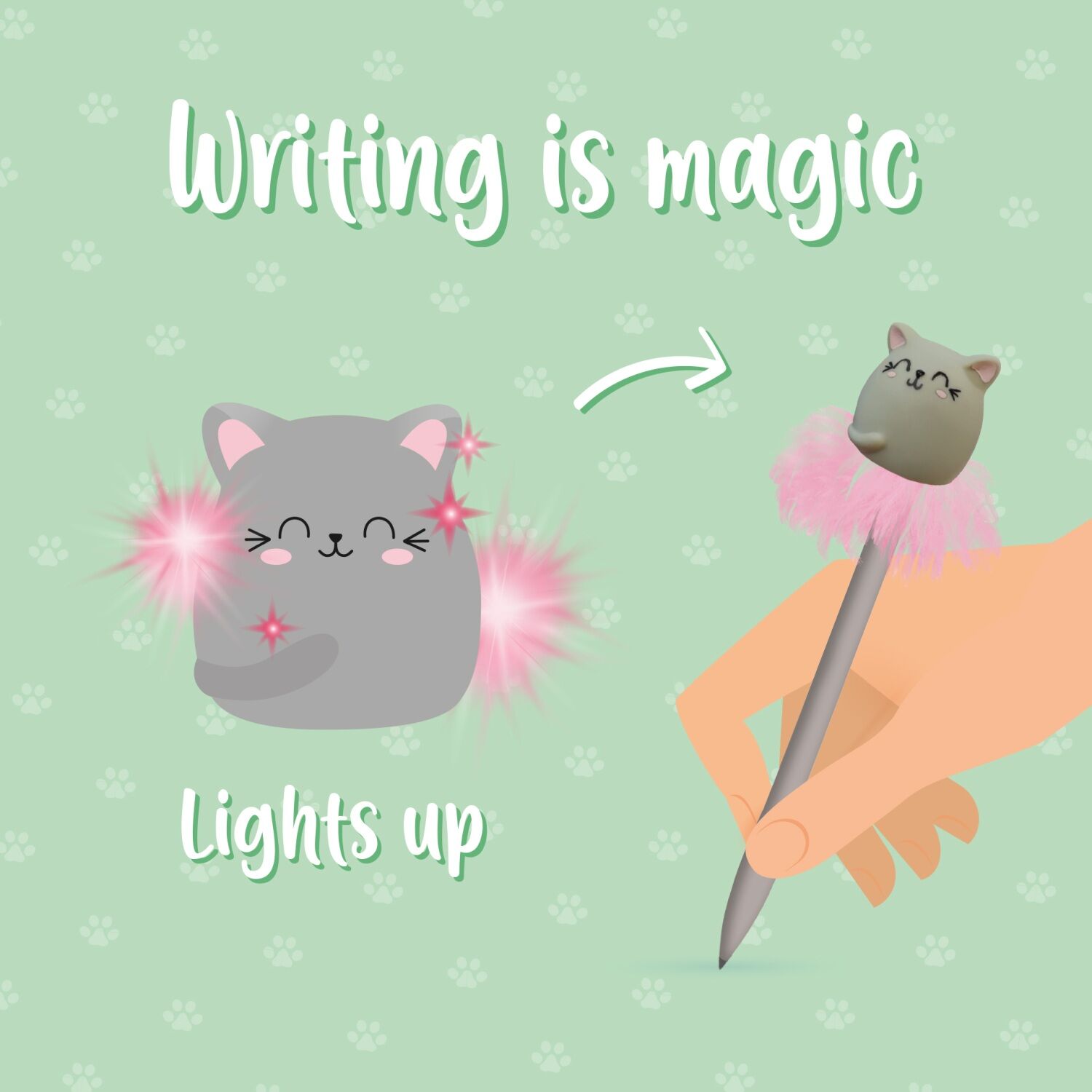 Legami Leuchtender Kugelschreiber - Writing is Magic - Kitty